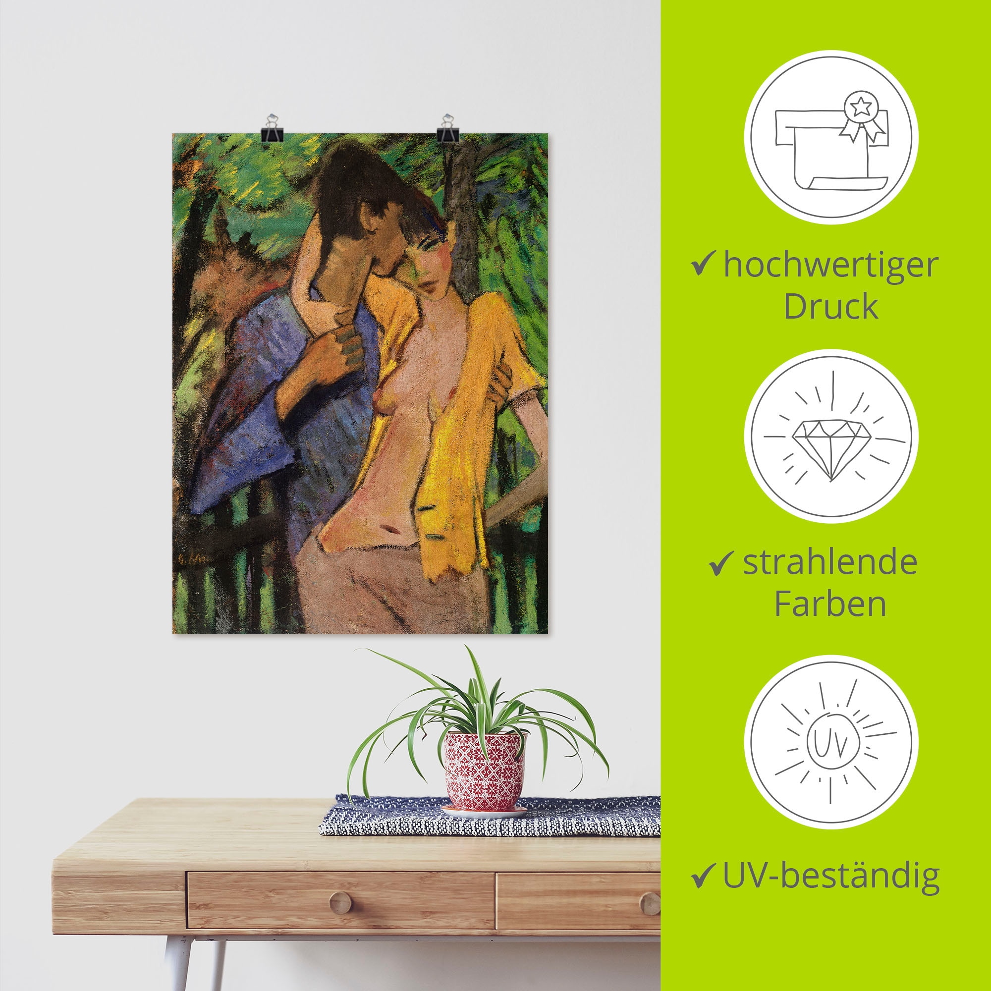 Artland Wandbild »Liebespaar. 1919« Paar 1 Stk. tlg. als Leinwandbild, Poster in verschied. Grössen
