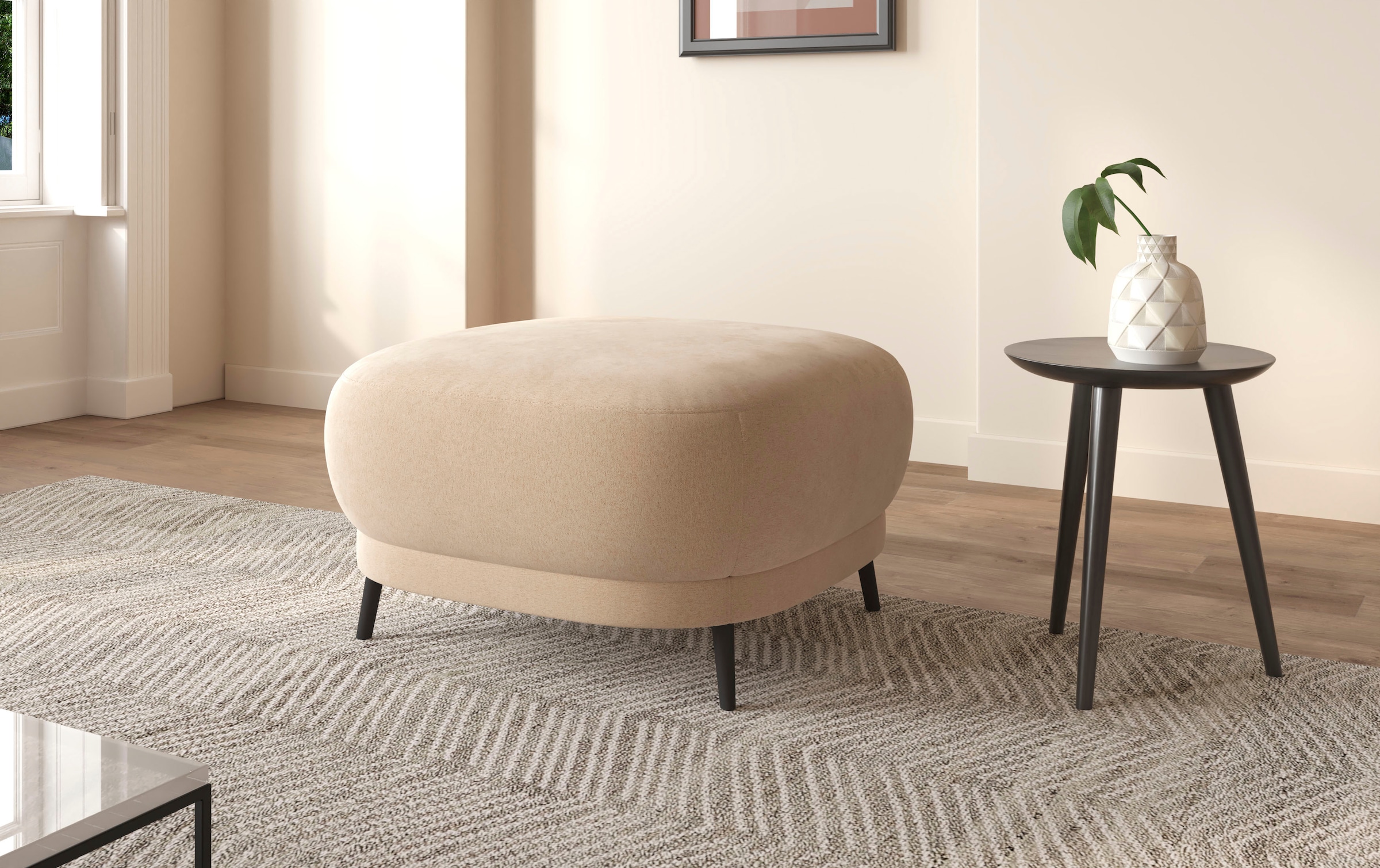 sit&more Polsterhocker »Blues« mit Metallfüssen, schwarz-matt