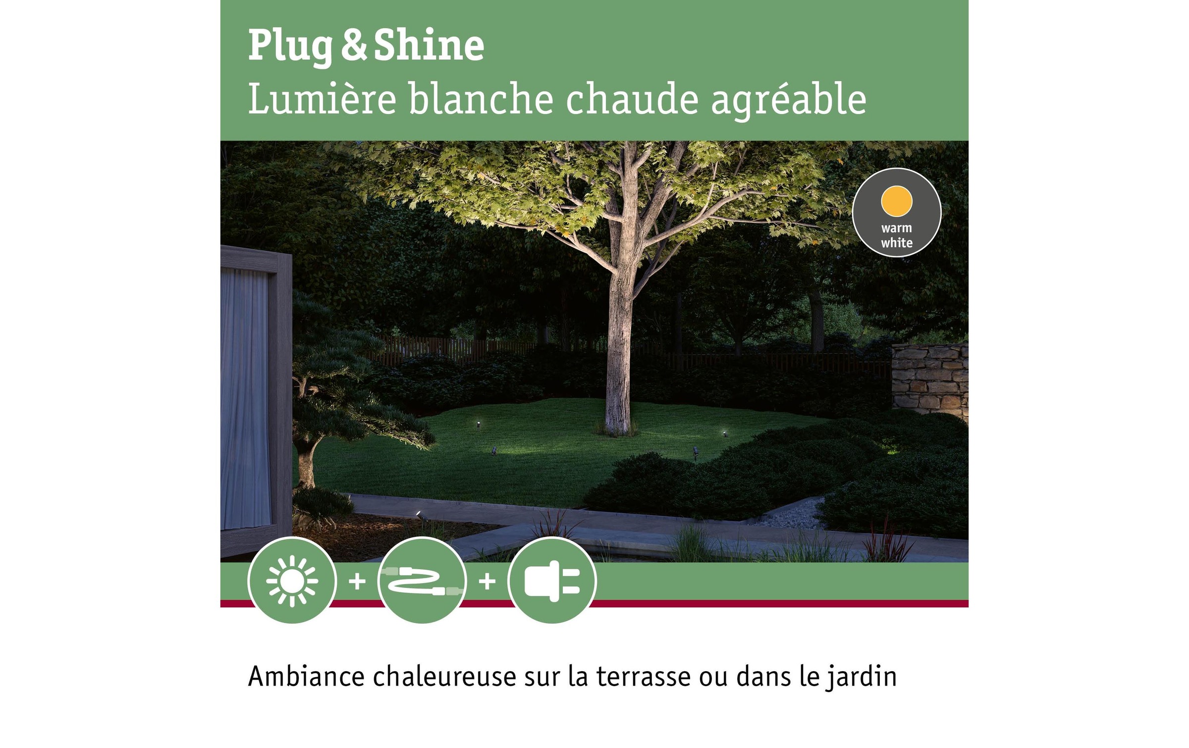 Paulmann LED Gartenstrahler »Plug&Shine« LED-Modul 1 Stk. Warmweiss LED-Modul, 12W IP65 230V 3000K Alu Grey