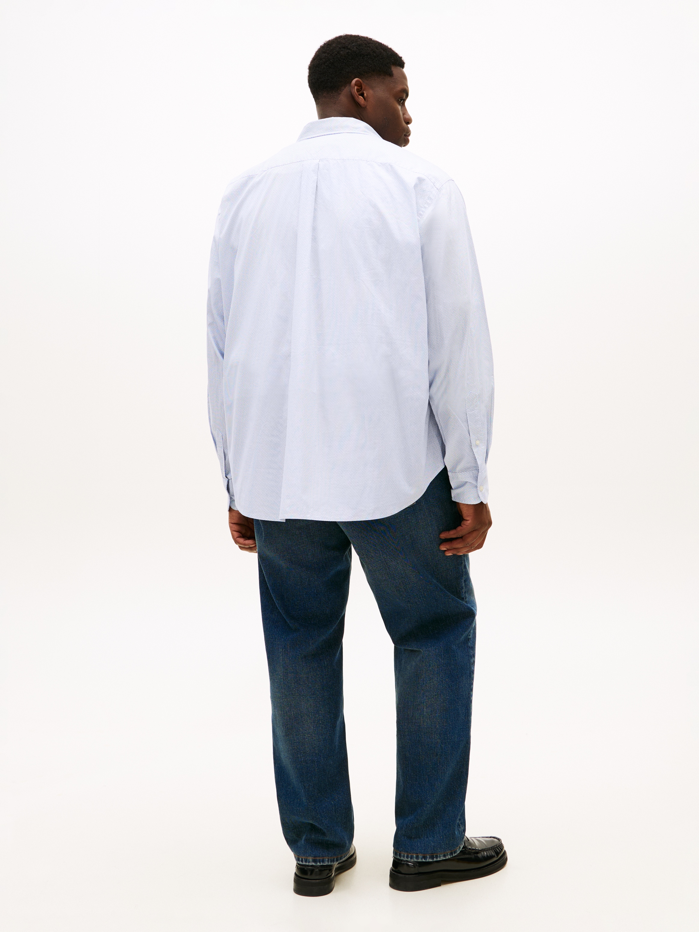 Tommy Hilfiger Big & Tall Langarmhemd »BT - FLEX POP FAKESOLID« regular fit, Button-down-Kragen, Grosse Grössen