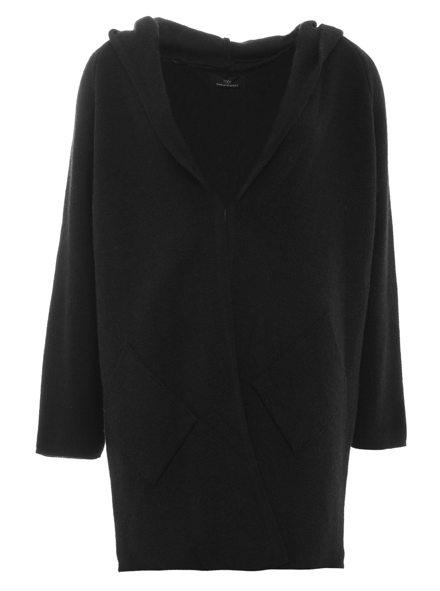 Zwillingsherz Strickjacke Langarm, bequem, Taschen, One Size, ohne Verschluss, Kapuze