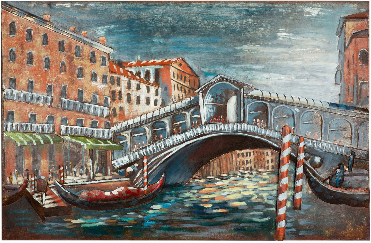 Casablanca by Gilde Tableau métallique »Bild rechteckig Ponte di Rialto mehrfarbig H. 80 cm« 1 cuis tlg.
