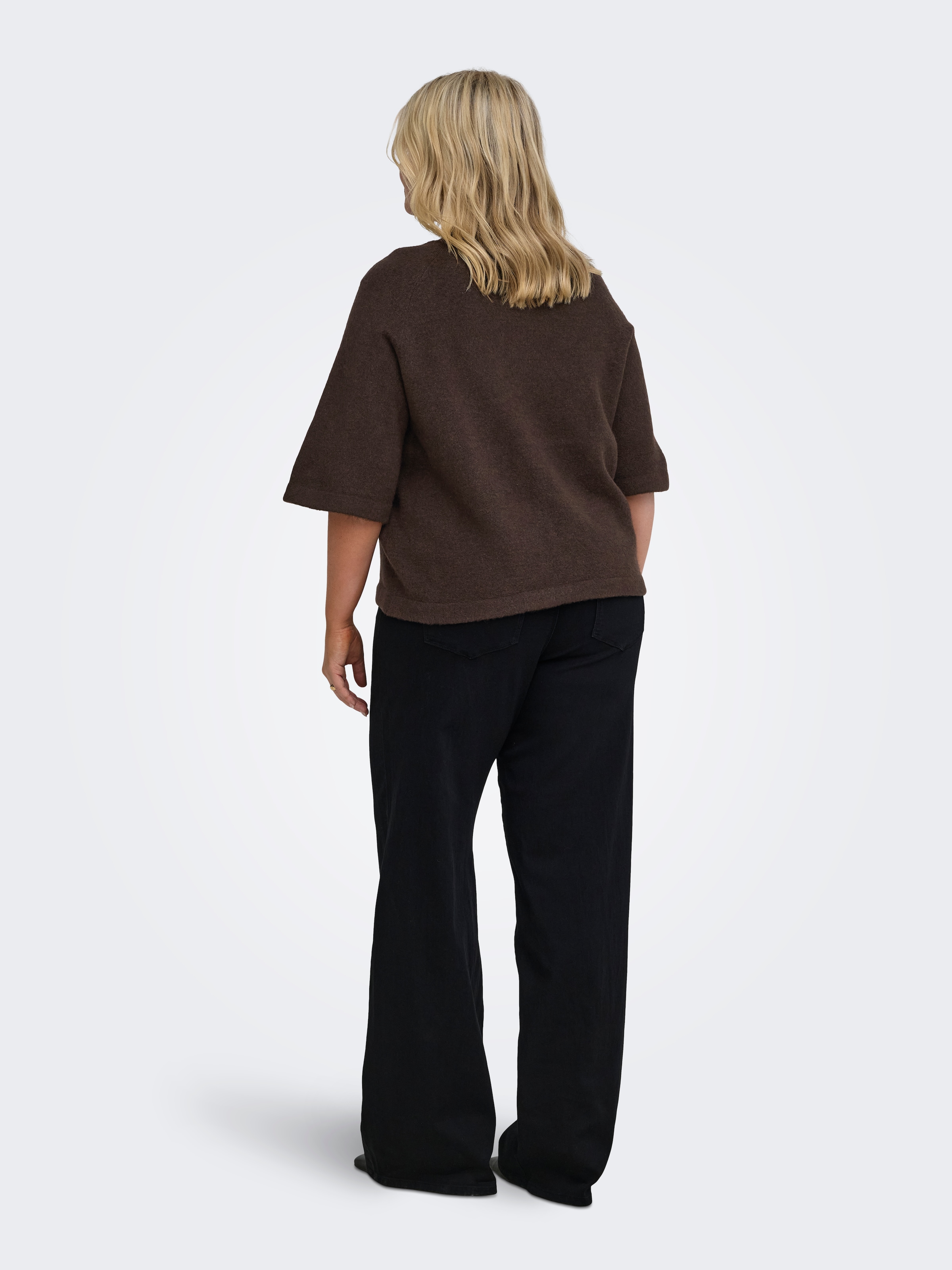 ONLY CARMAKOMA Strickpullover »CARSIMONI 3/4 PULLOVER KNT NOOS« Materialmix, regular fit