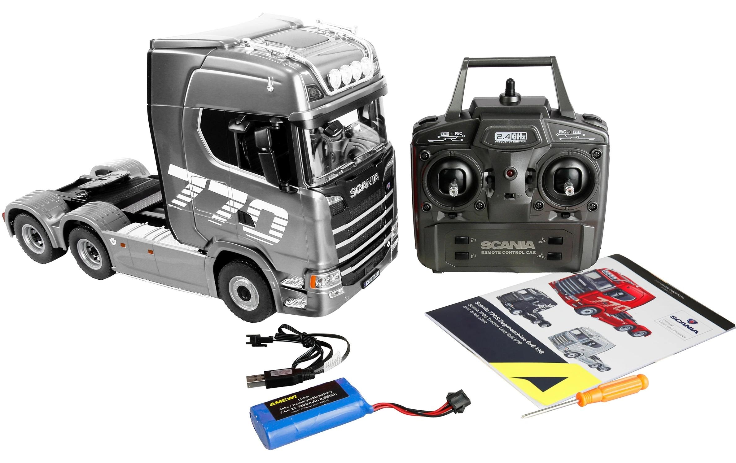 Amewi Modellauto »Lastwagen Scania 770 S 6 x 4 1:18 RTR« 1:18 Lizenzierter LKW mit Sound und Lichteffekten