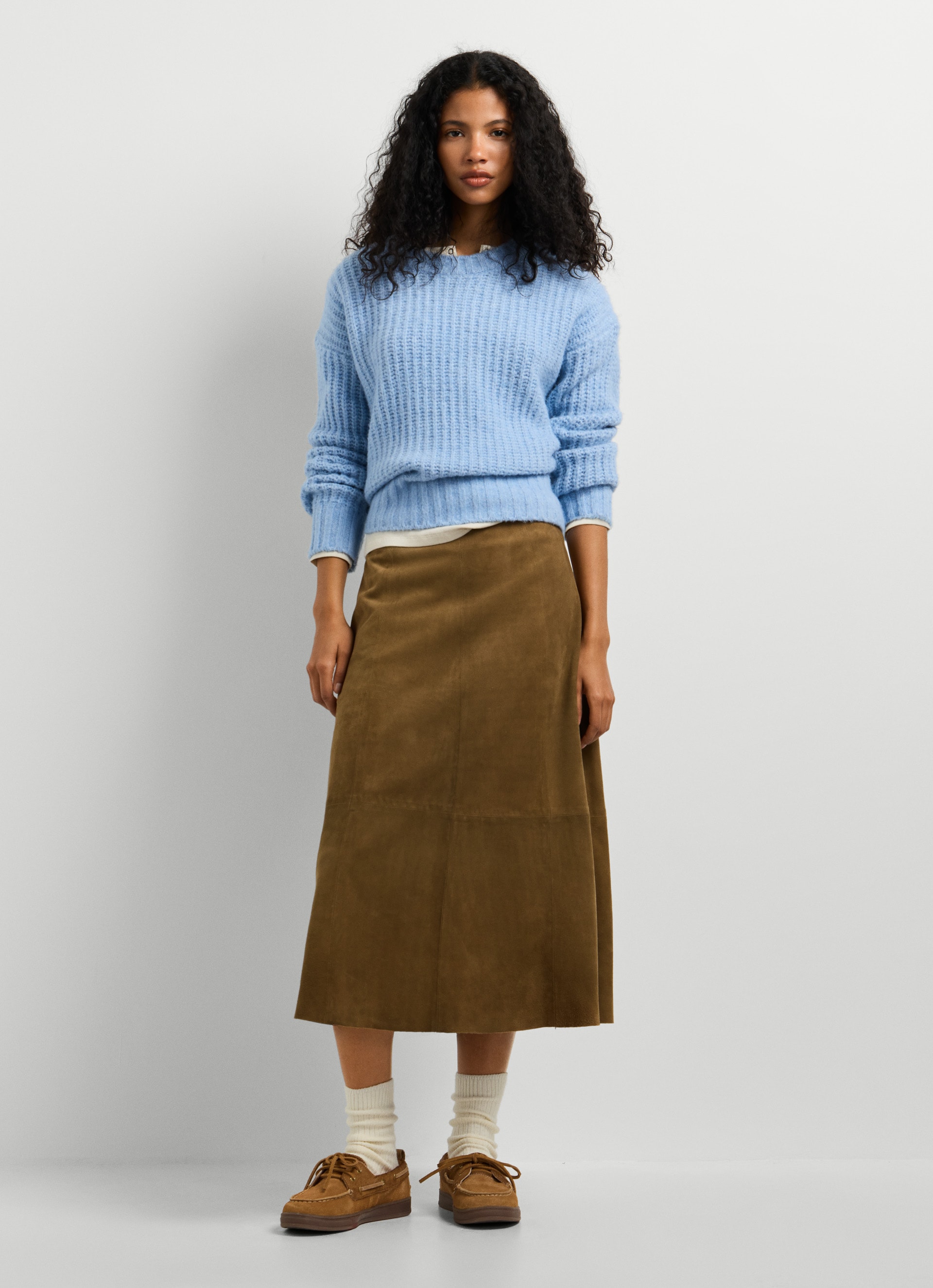 Pepe Jeans Pull en tricot »ASHLEY CREW« avec encolure ronde, mélange de matériaux