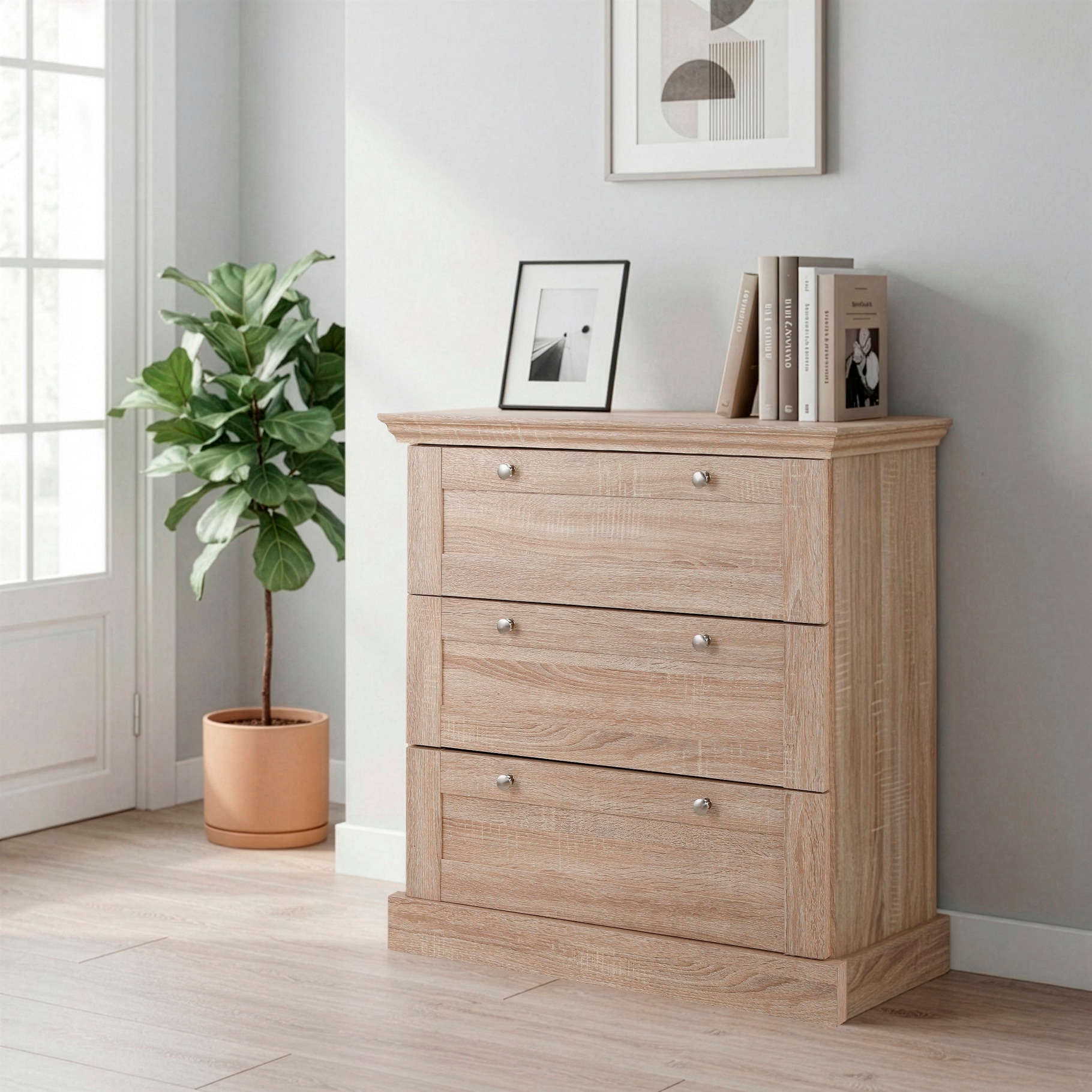GOODproduct Schubkastenkommode »Binz« mit schönen Metallgriffen, 3 Schubladen, Breite 75 cm