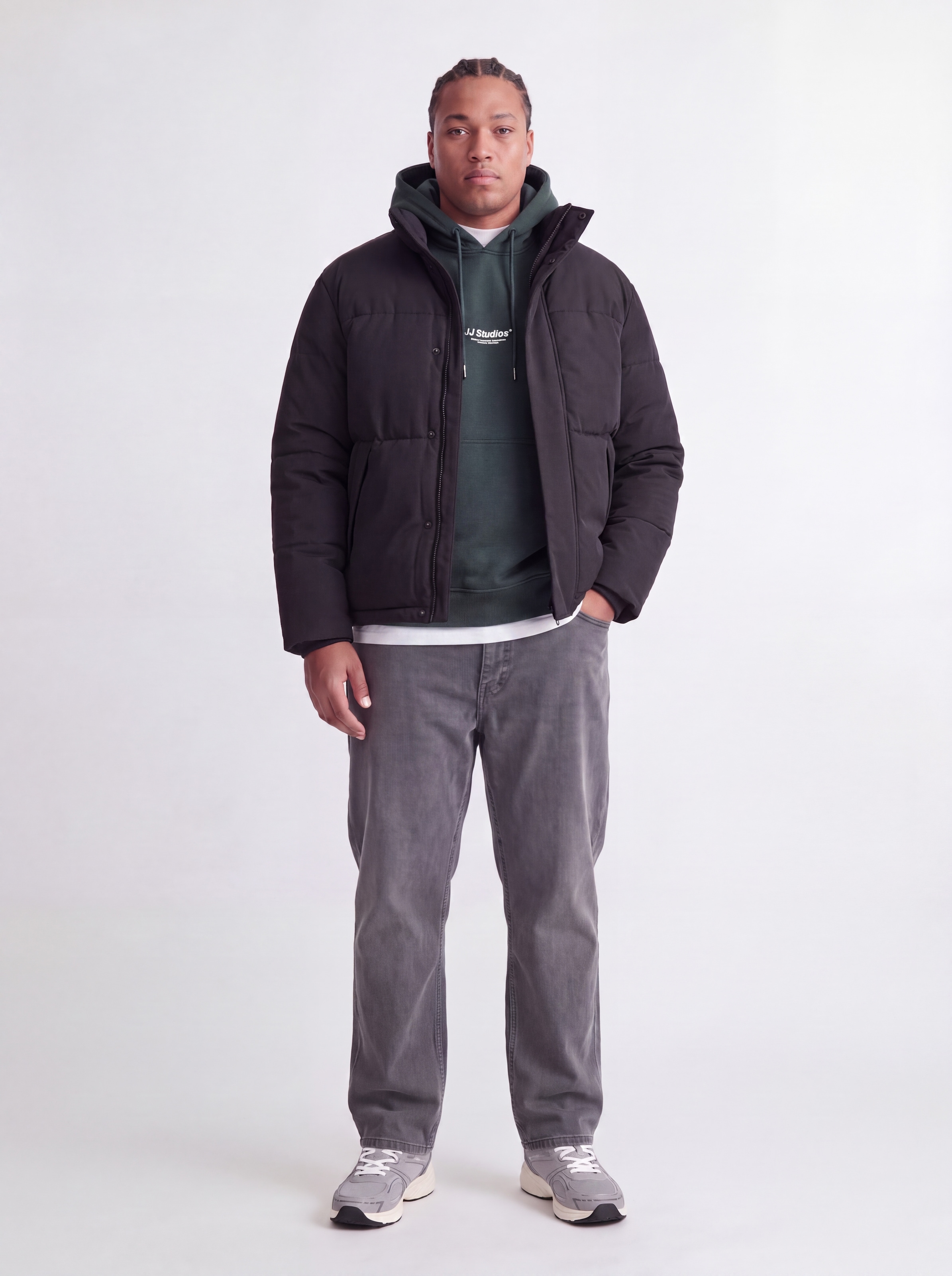Jack & Jones PlusSize Steppjacke »JJESOHO PUFFER COLLAR AW26 SN PLS« Kunstfaser, mit verdecktem Reissverschluss