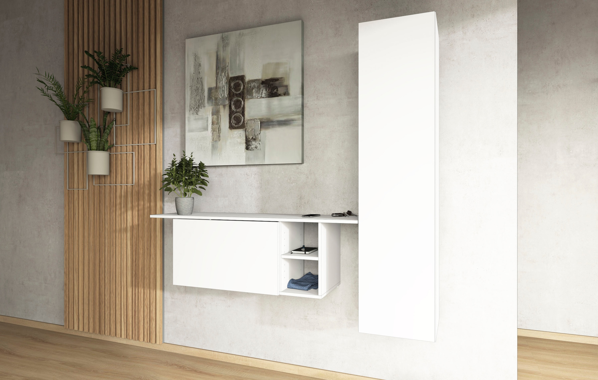 borchardt Möbel Ensemble de vestiaires »Toledo, moderne hängende Garderobe, Schminktisch mit Regalfächern« Ensemble d'épargne, 