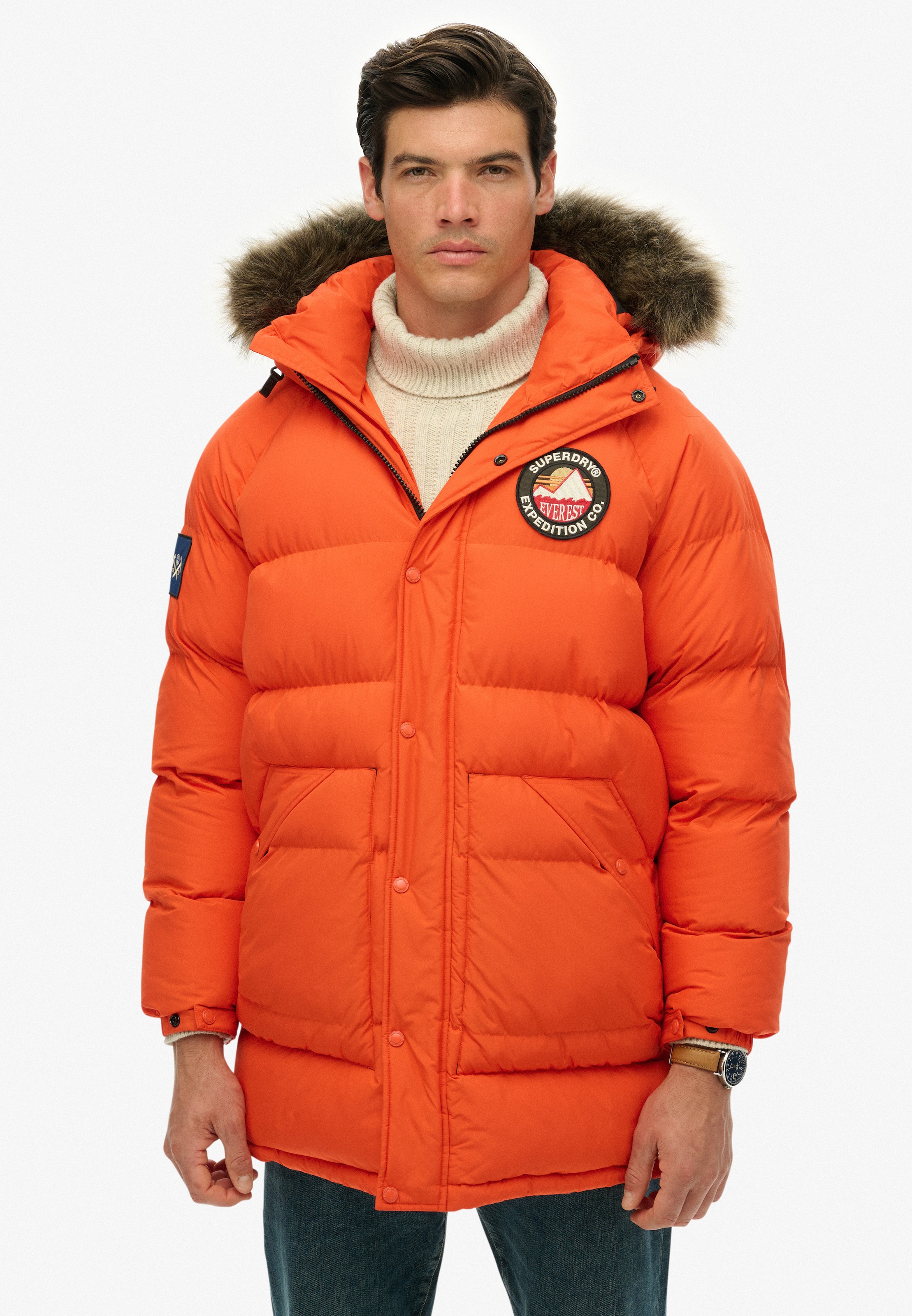 Superdry Veste matelassée »EVEREST LONGLINE BAFFLED PARKA« mit Kapuze