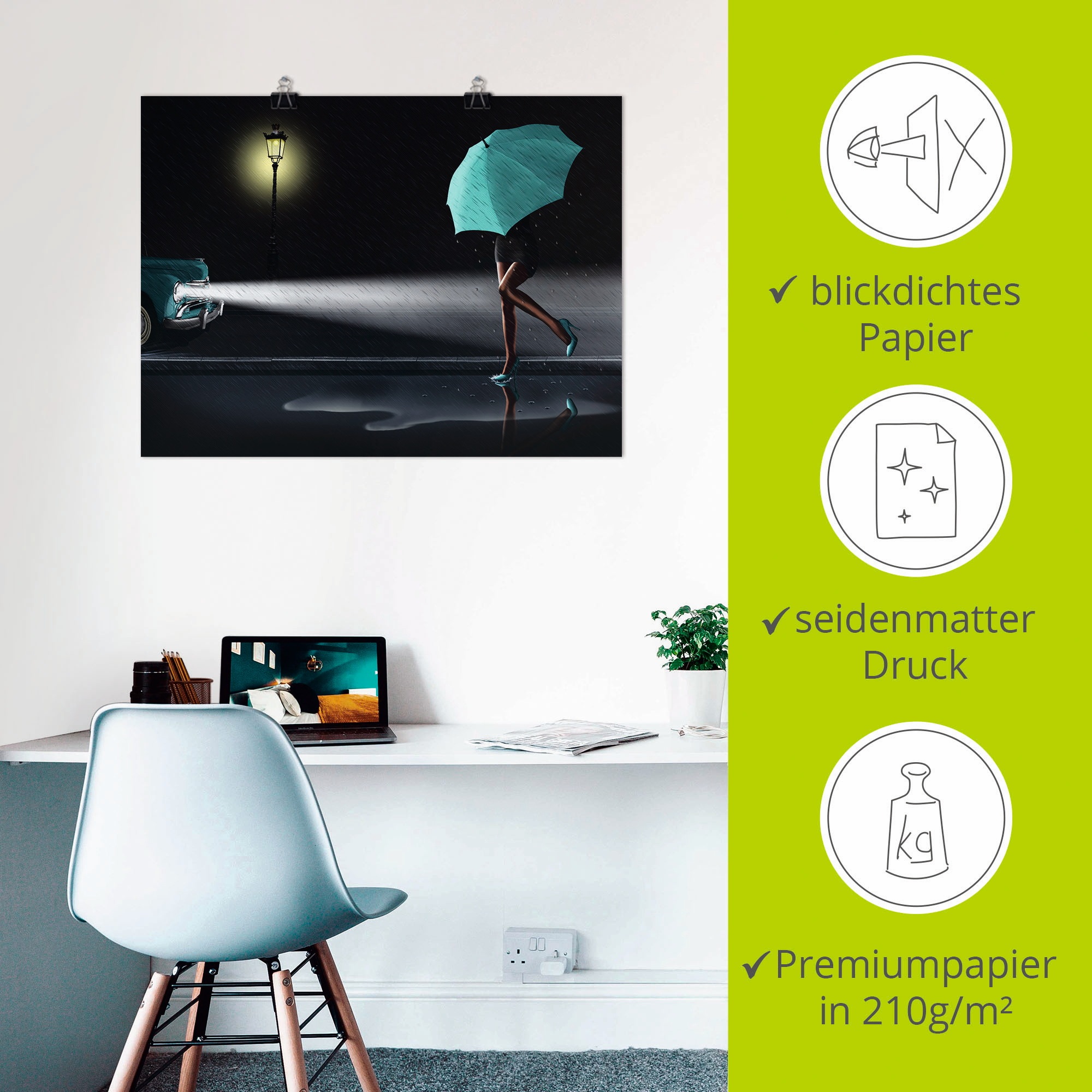 Artland Wandbild »Verregneter Tag 2« Frau 1 Stk. tlg. als Leinwandbild, Poster in verschied. Grössen