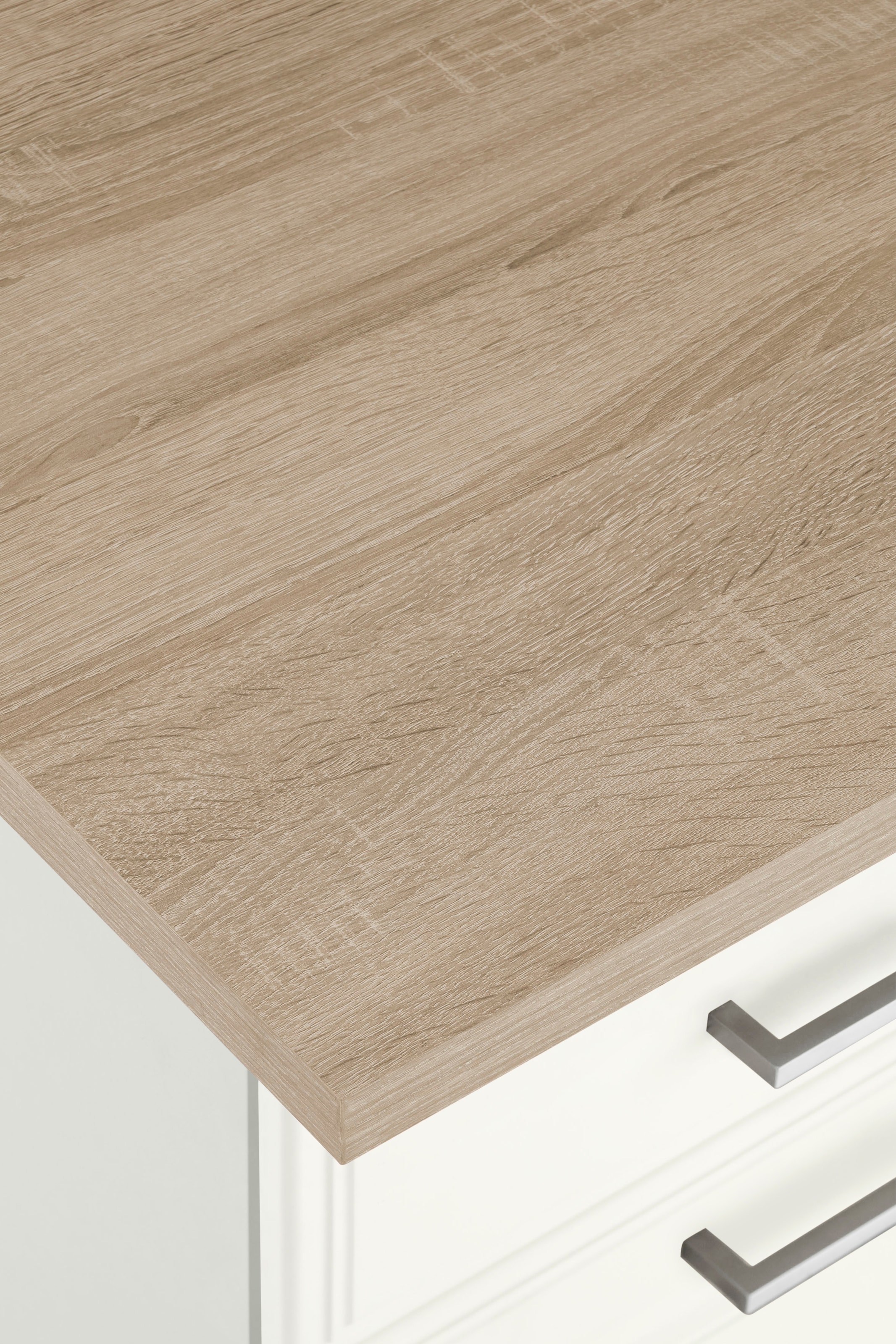 KOCHSTATION Kitchenette »KS-Stockholm – Küche mit hochwertiger und detailreicher Landhausfront« largeur 270 cm, avec appareils électroménagers en option, façades MDF