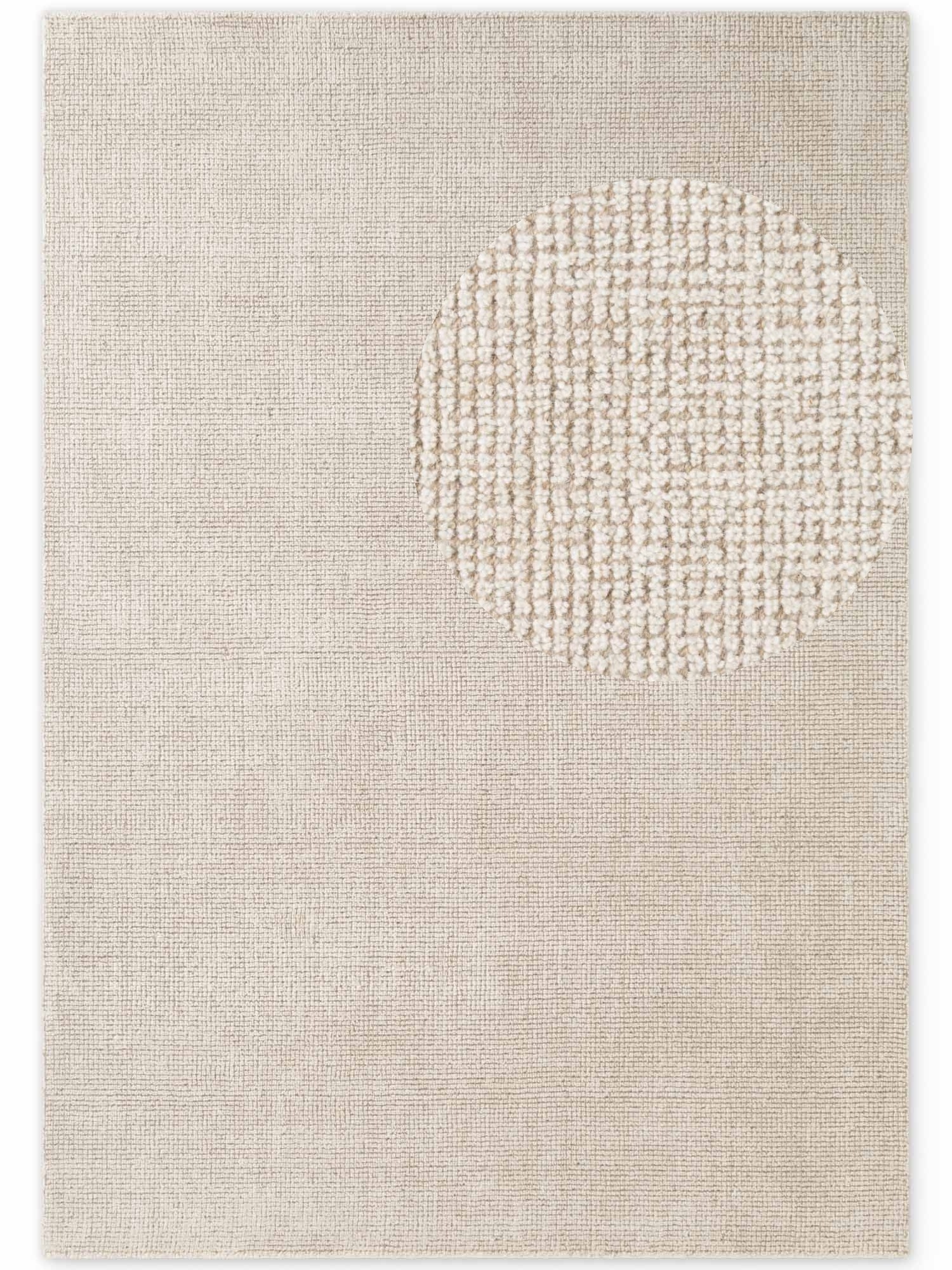 Ted Baker Tapis en laine »Croom , auch in rund« Rectangulaire 10 mm Höhe Wolle, Natur, Handgewebt, Wohnzimmer, Schlafzimmer, Modern, Skandi