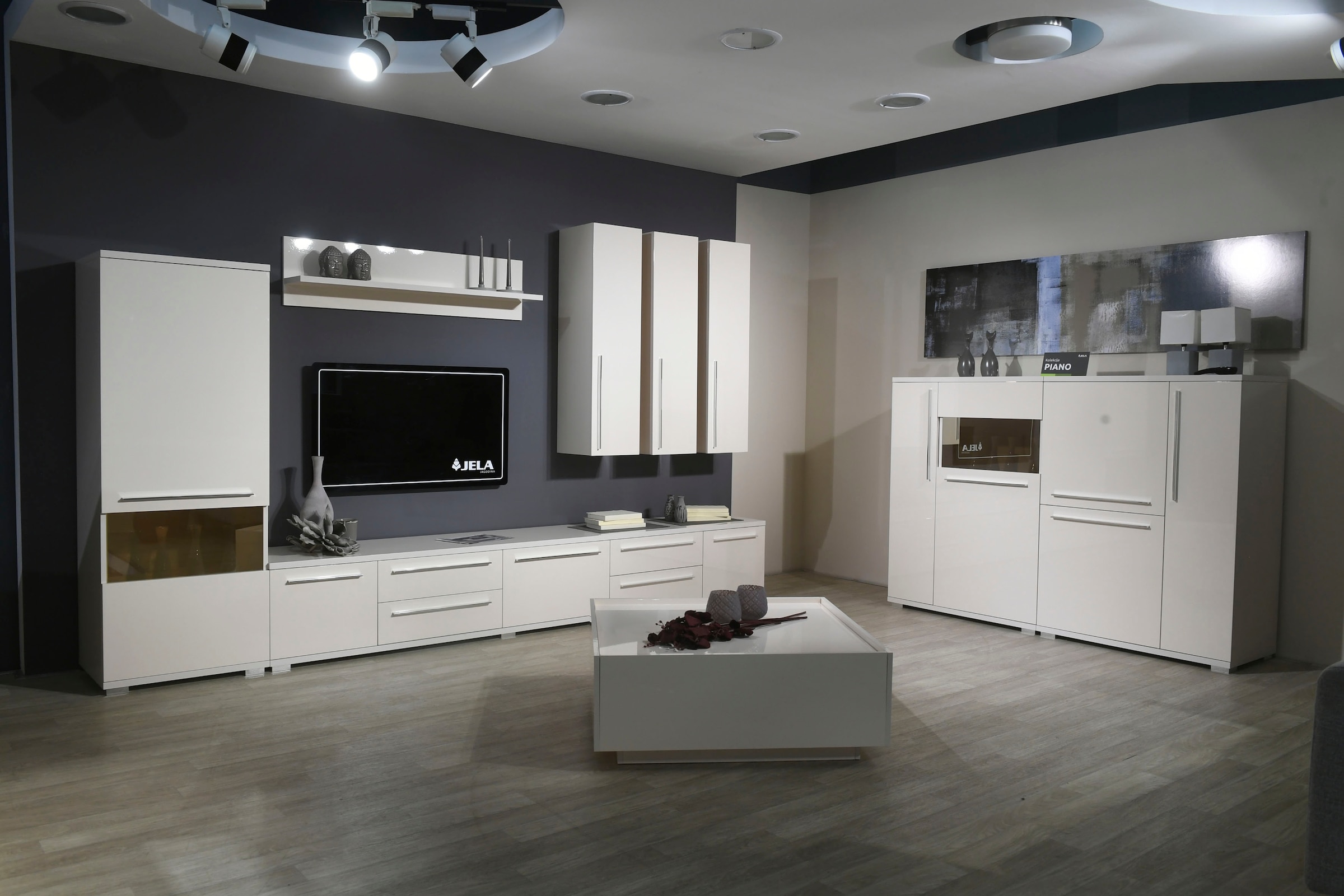 GOODproduct Highboard »Piano Vitrine« (H/B/T): 123/90/40,2cm,  UV lackiert, Soft-Close Funktion