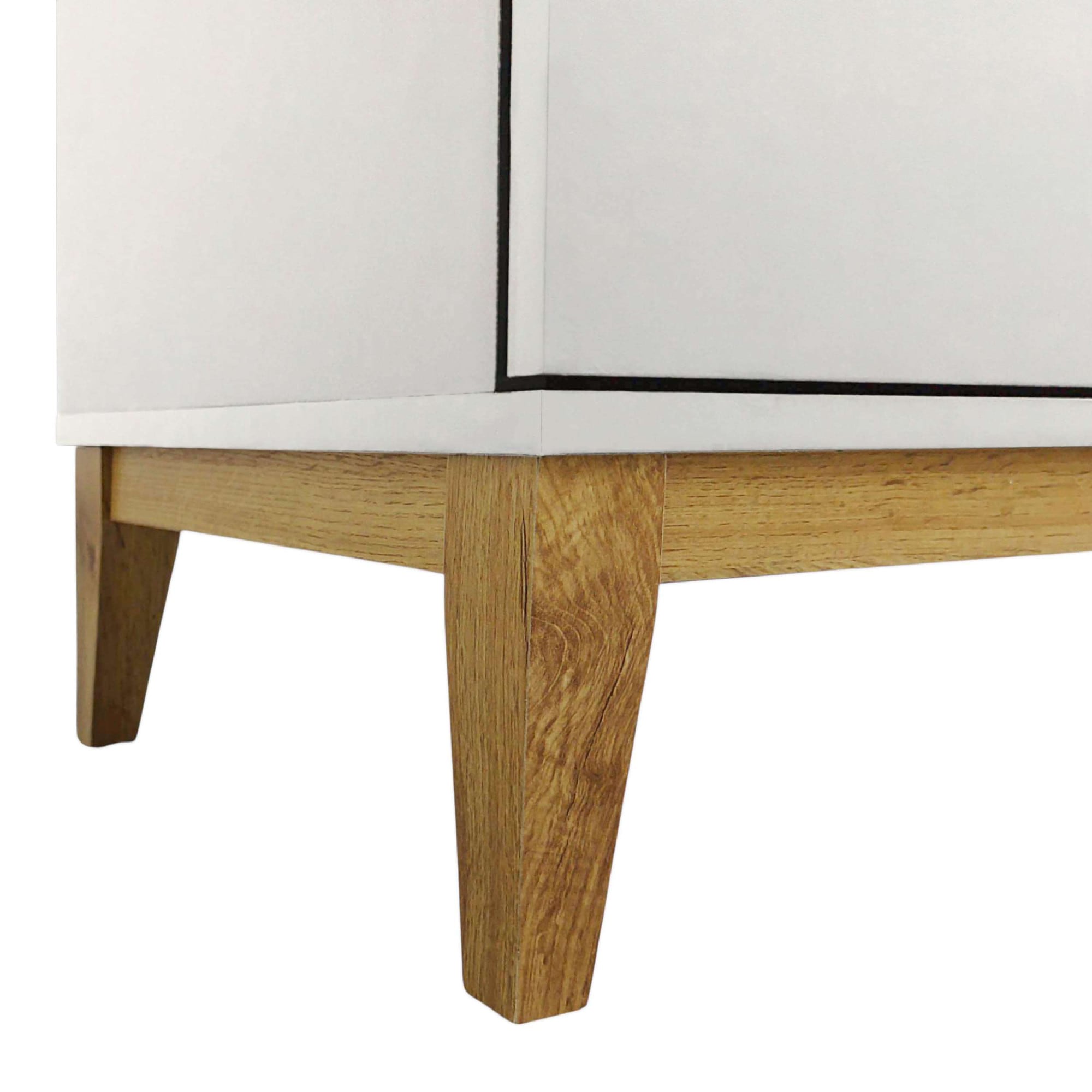 GOODproduct Buffet haut »Maryd« Commode, armoire moyenne, avec portes en verre et bois, étagères, largeur 80cm