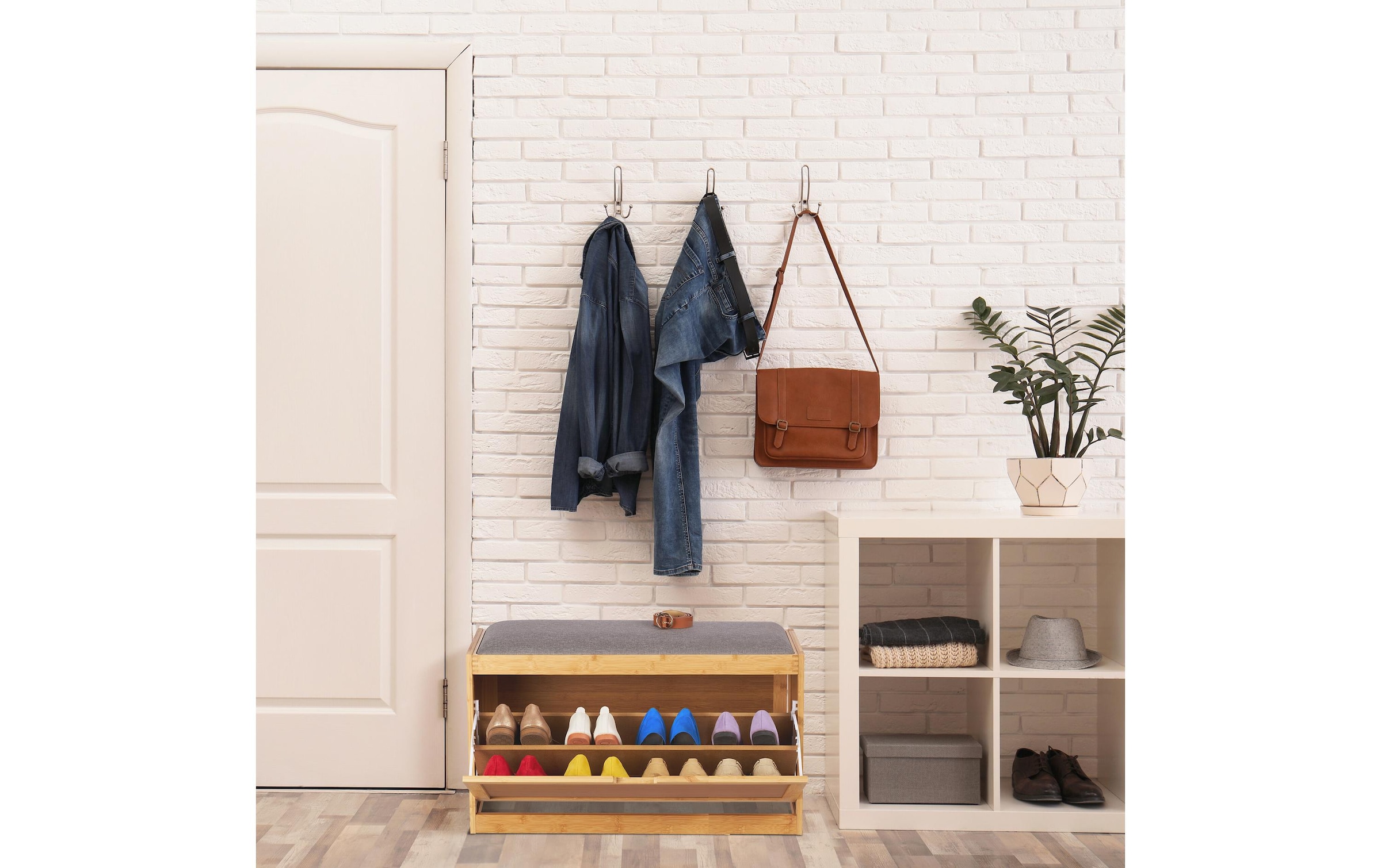 relaxdays Armoire à chaussures »Gepolsterte Schuhbank 49 x 80 x 30 cm«