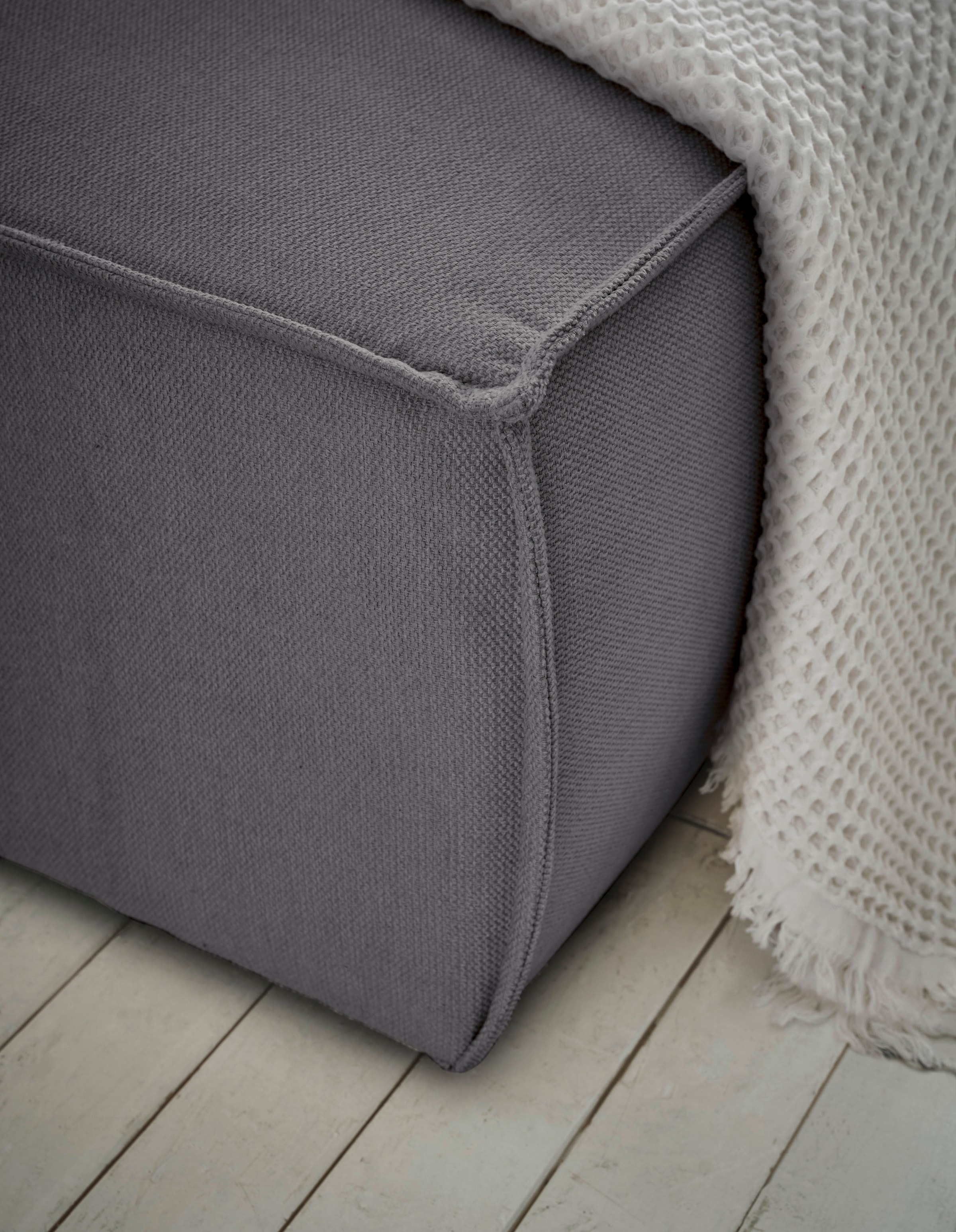 GOODproduct Ecksofa »FINNLEY, L-Form 257 cm, Schlafsofa« mit Bettkasten, in Bouclé, Struktur fein und Mega Cord