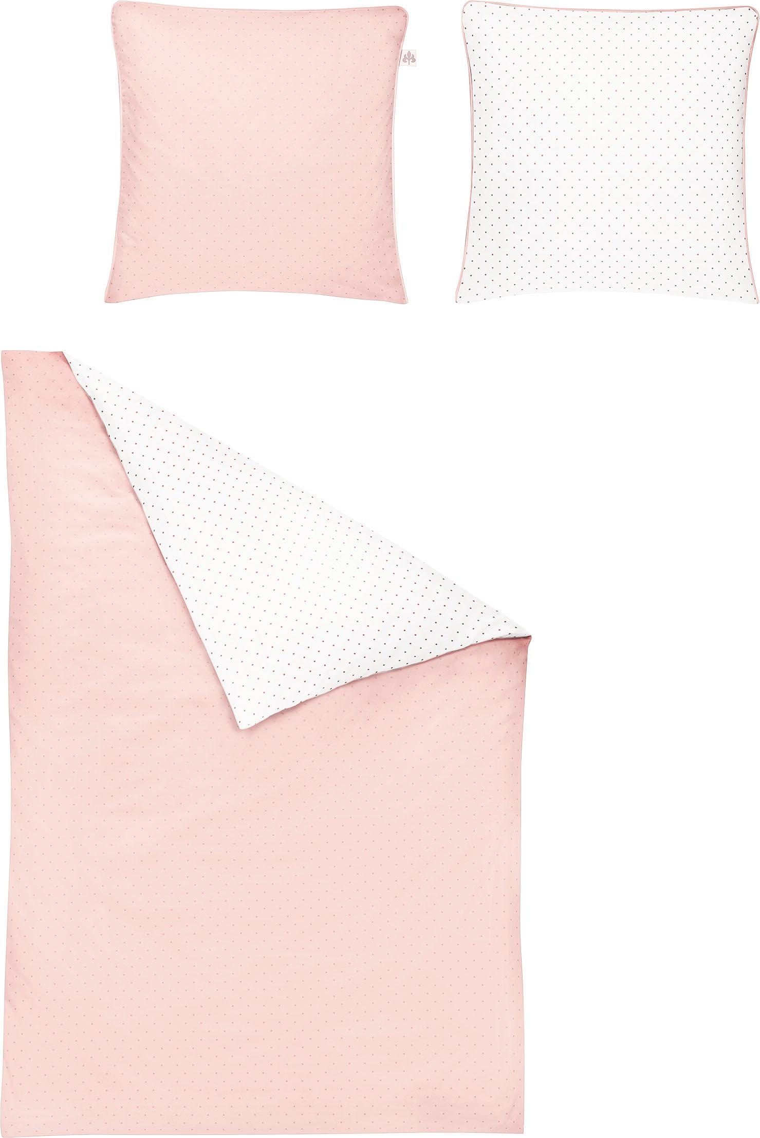 Irisette Linge de lit réversible »Varia 8730 in Gr. 135x200 oder 155x220 cm« 2 cuis tlg. Bettwäsche aus Baumwolle, Wendebettwäsche mit Punkten