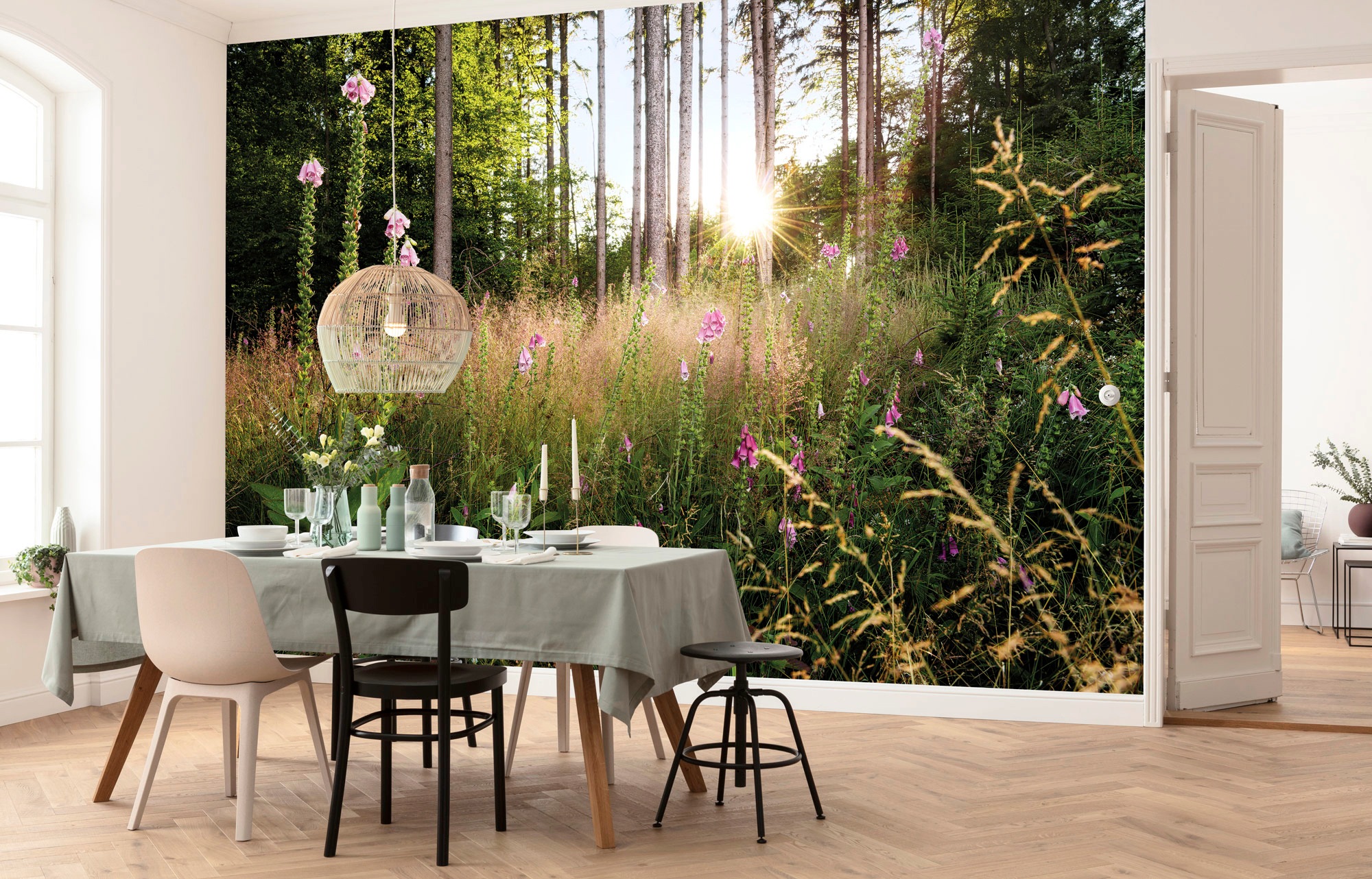 Komar Papier peint intissé »Digitaldruck Vlies -  Summer Glade - Grösse 350 x 250 cm« imprimé Wohnzimmer, Schlafzimmer