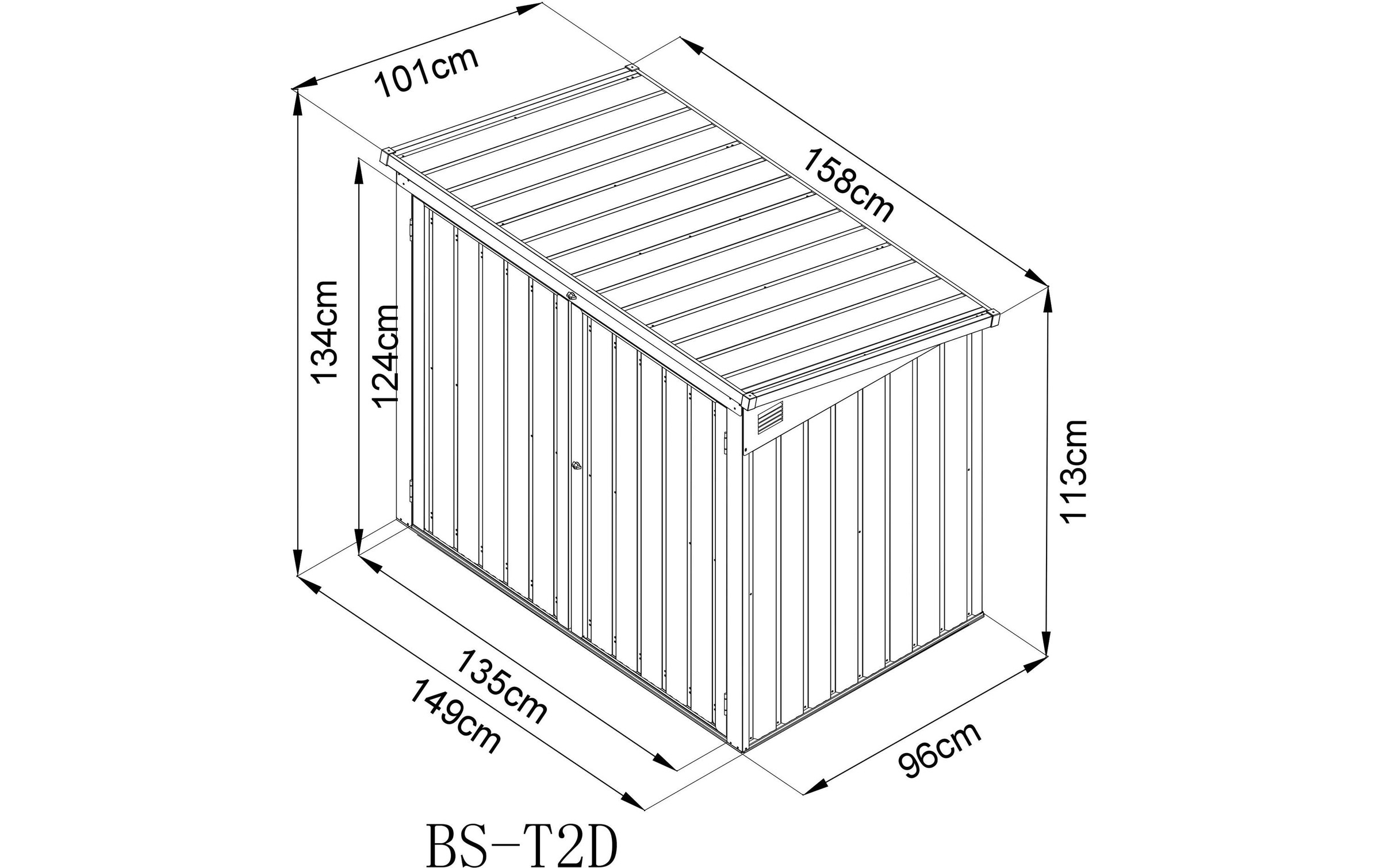 WESTMANN Coffre à poubelles »ISBS-T2D« pour 2x240 l, LxPxH : 158x101x134 cm