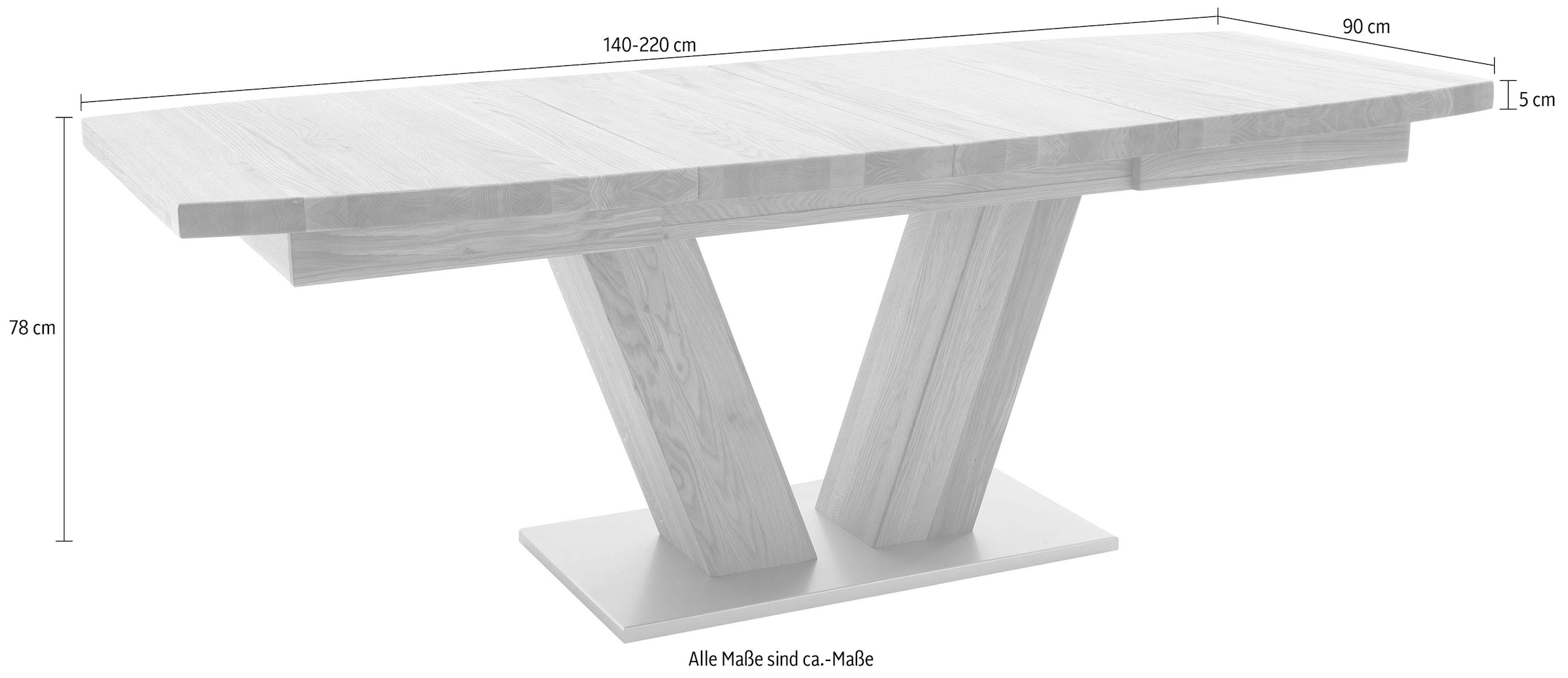 MCA furniture Esstisch »Managua B« Esstisch Massivholz ausziehbar