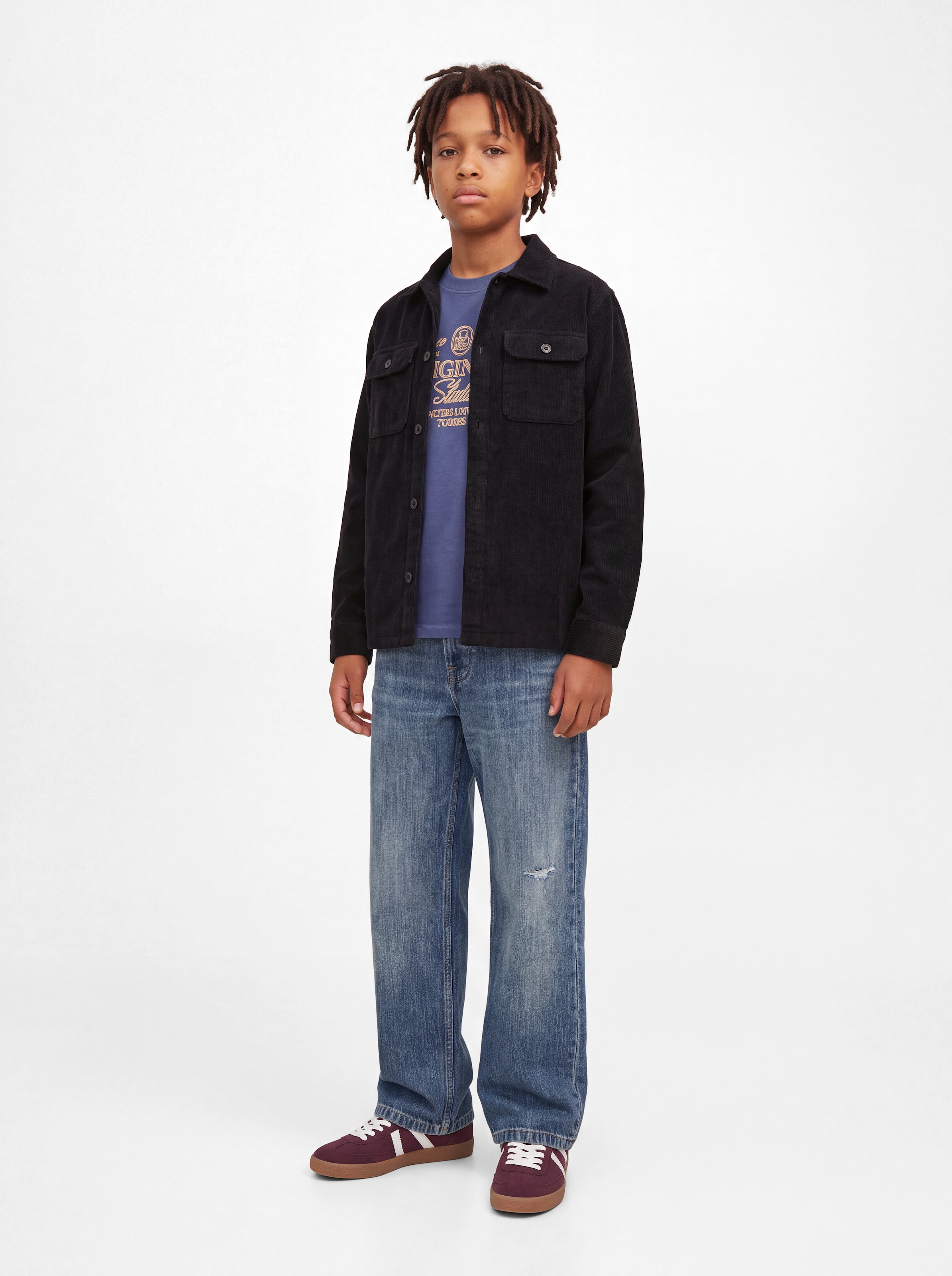 Jack & Jones Junior Langarmhemd »JJEREGENT CORD OVERSHIRT LS JNR« Baumwolle, locker geschnitten