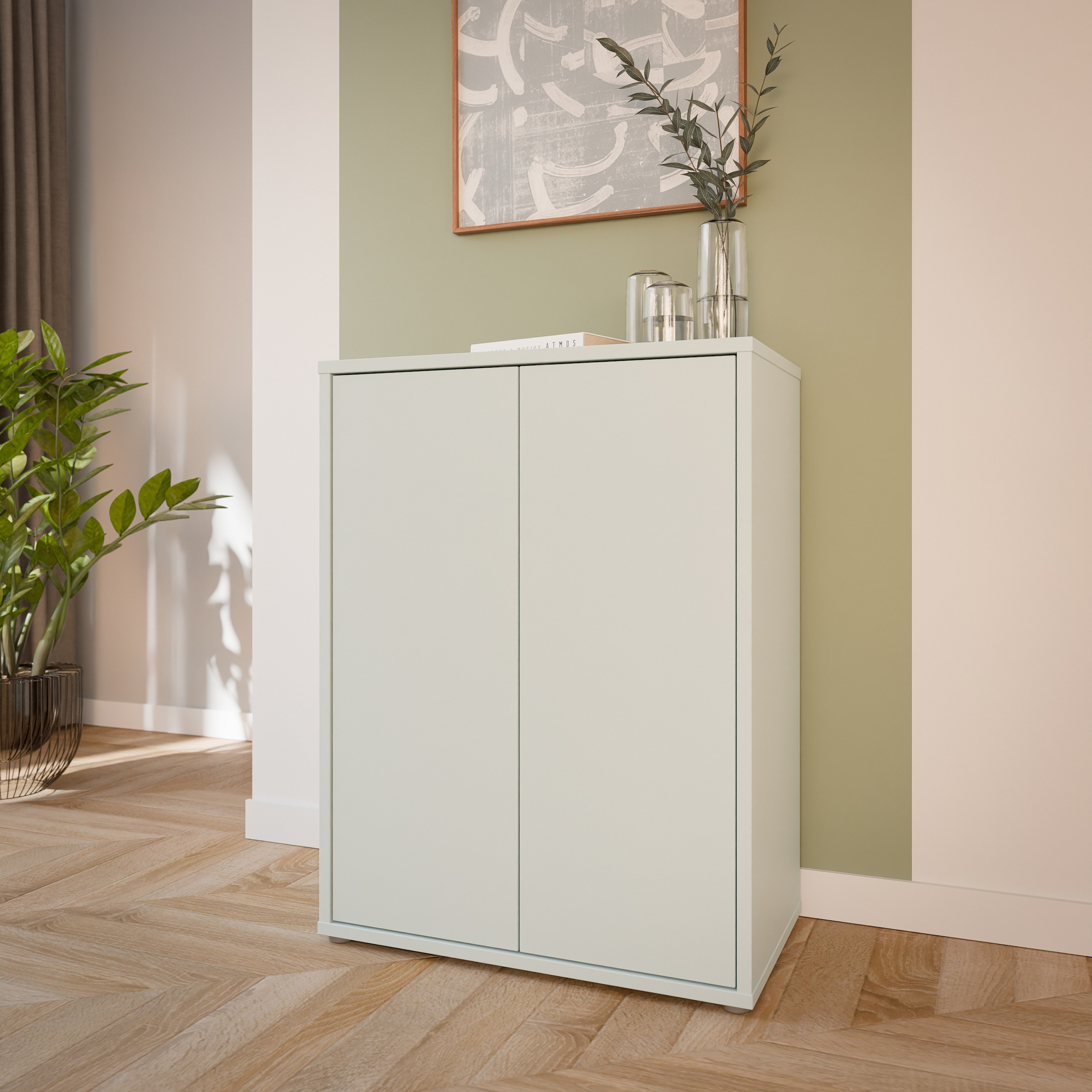 FORTE Commode »Alice Springs. Kommode, 2 Türen, B/H/T 74,5/99,1/41,5 cm« portes sans poignée, ouverture par pression