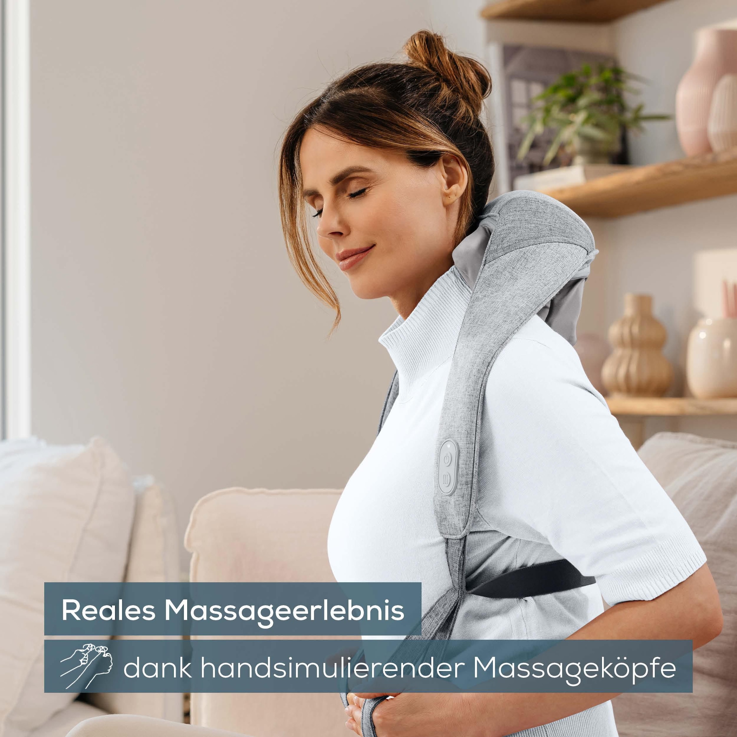 BEURER Nacken-Massagegerät »MG 154 mit Wärmefunktion, für Schultern und Nacken« der Wellnessmoment im Alltag, kabellose Nutzung