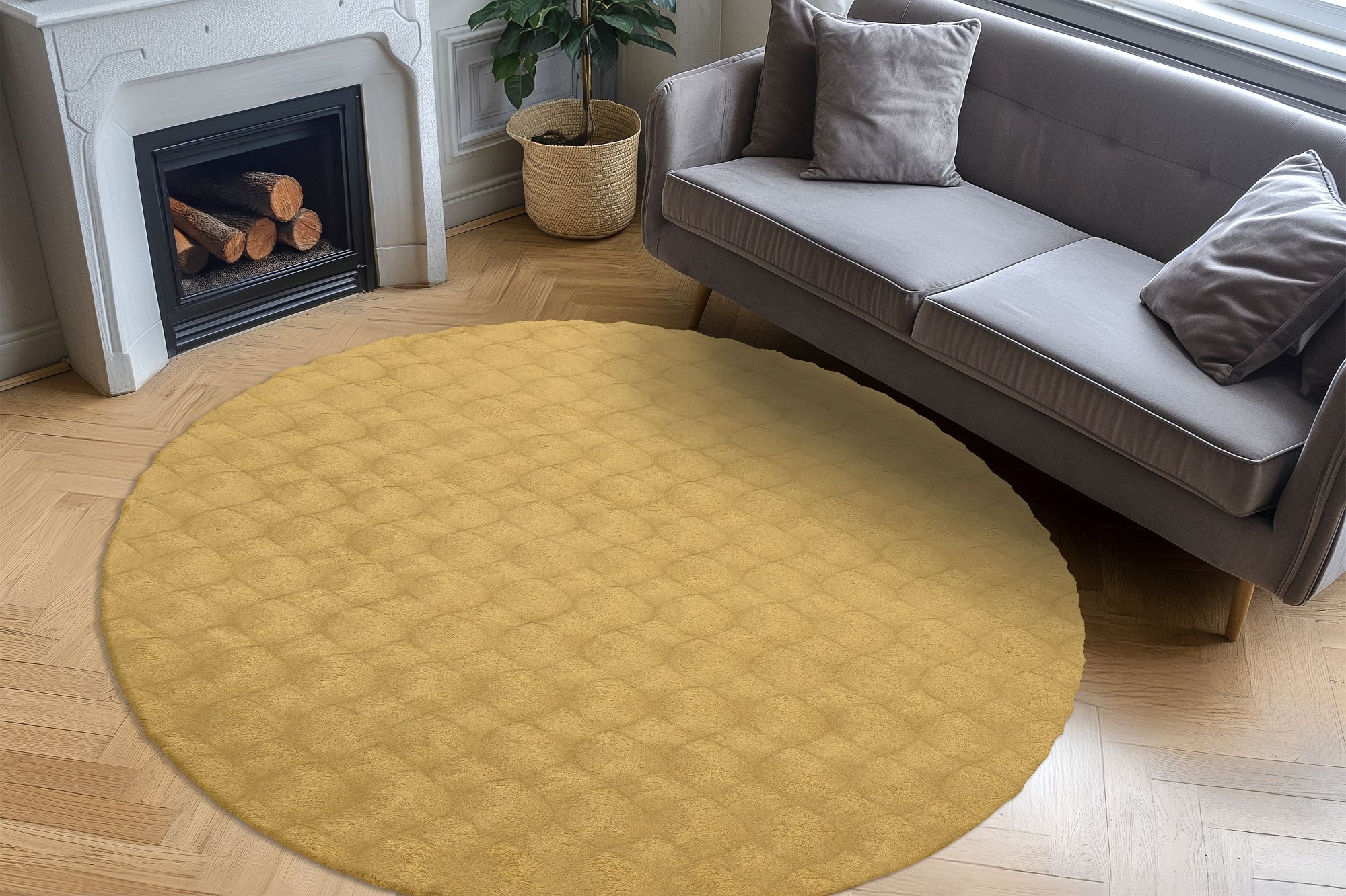 Obsession Tapis »Diamond Cut 800« Rond 30 mm Höhe Couleurs unies, effet haut-bas, doux et moelleux