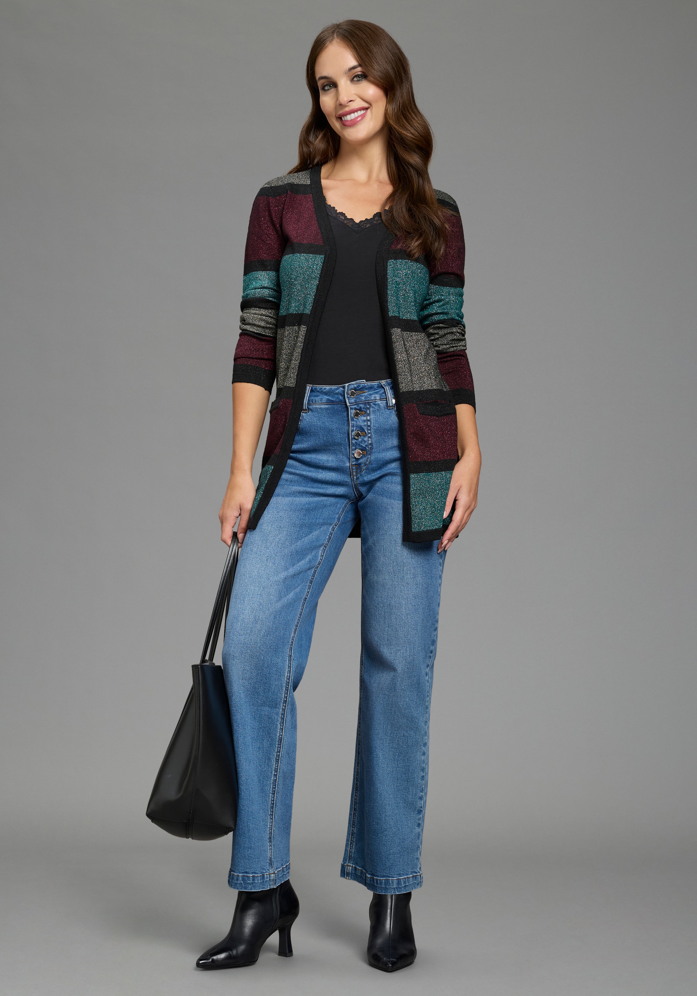 Melrose Cardigan long en fil scintillant doux