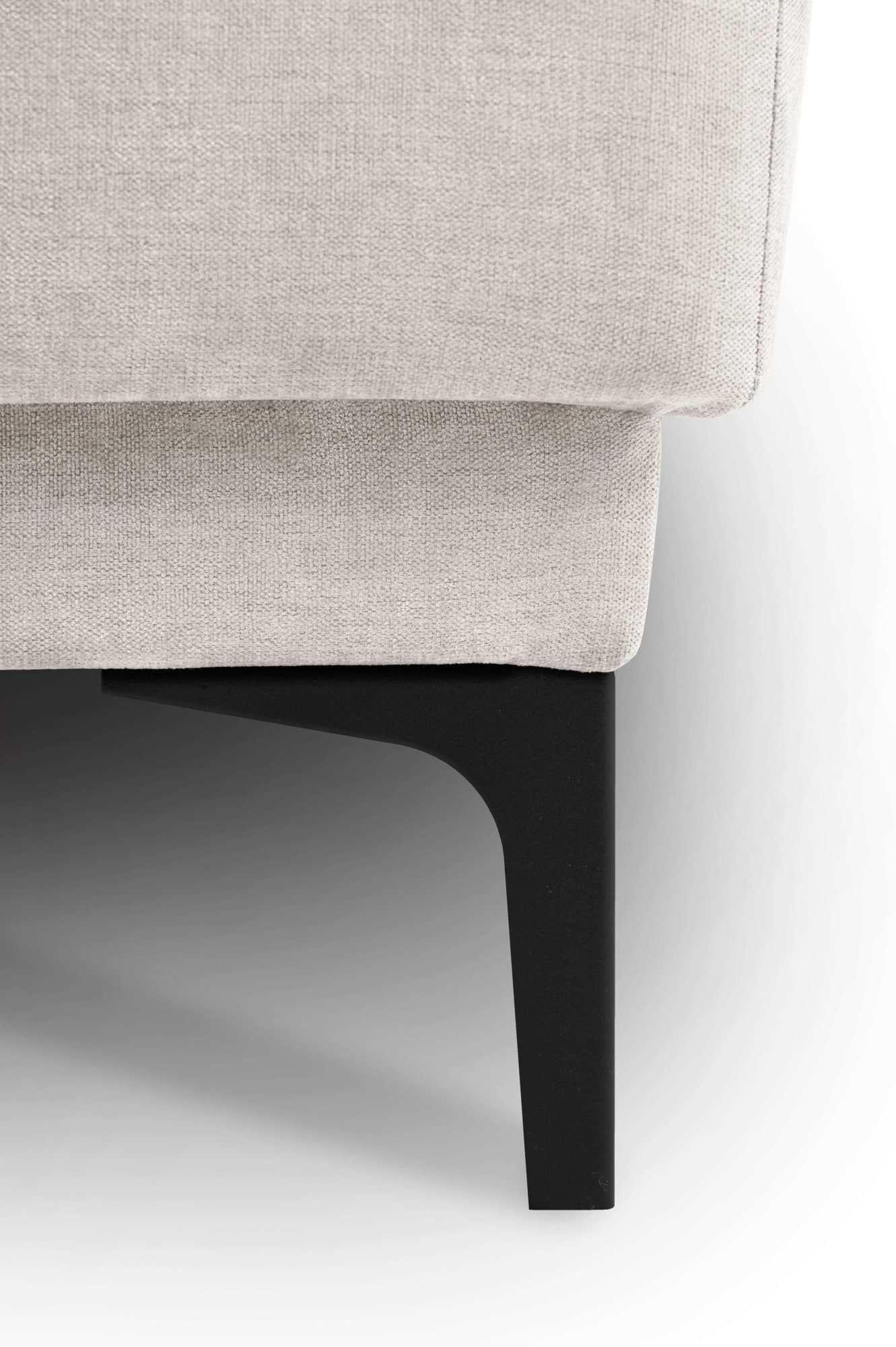 PLACES OF STYLE Ecksofa »Polsterecke Oland, Struktur, Flachgewebe, Luxus-Microfaser, Boucle« L-Form, 289 cm, Wellenunterfederung, Skandi-Design, Metallfüsse