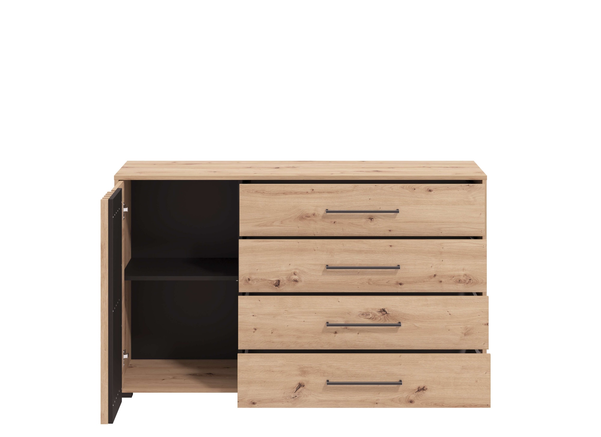 INOSIGN Kommode »Ascalon Sideboard, Breite 138 oder 93 cm, mit ABS Schutzkanten« 3D Optik durch Lamellen/ Paneele, FSC-zertifizierter Holzwerkstoff