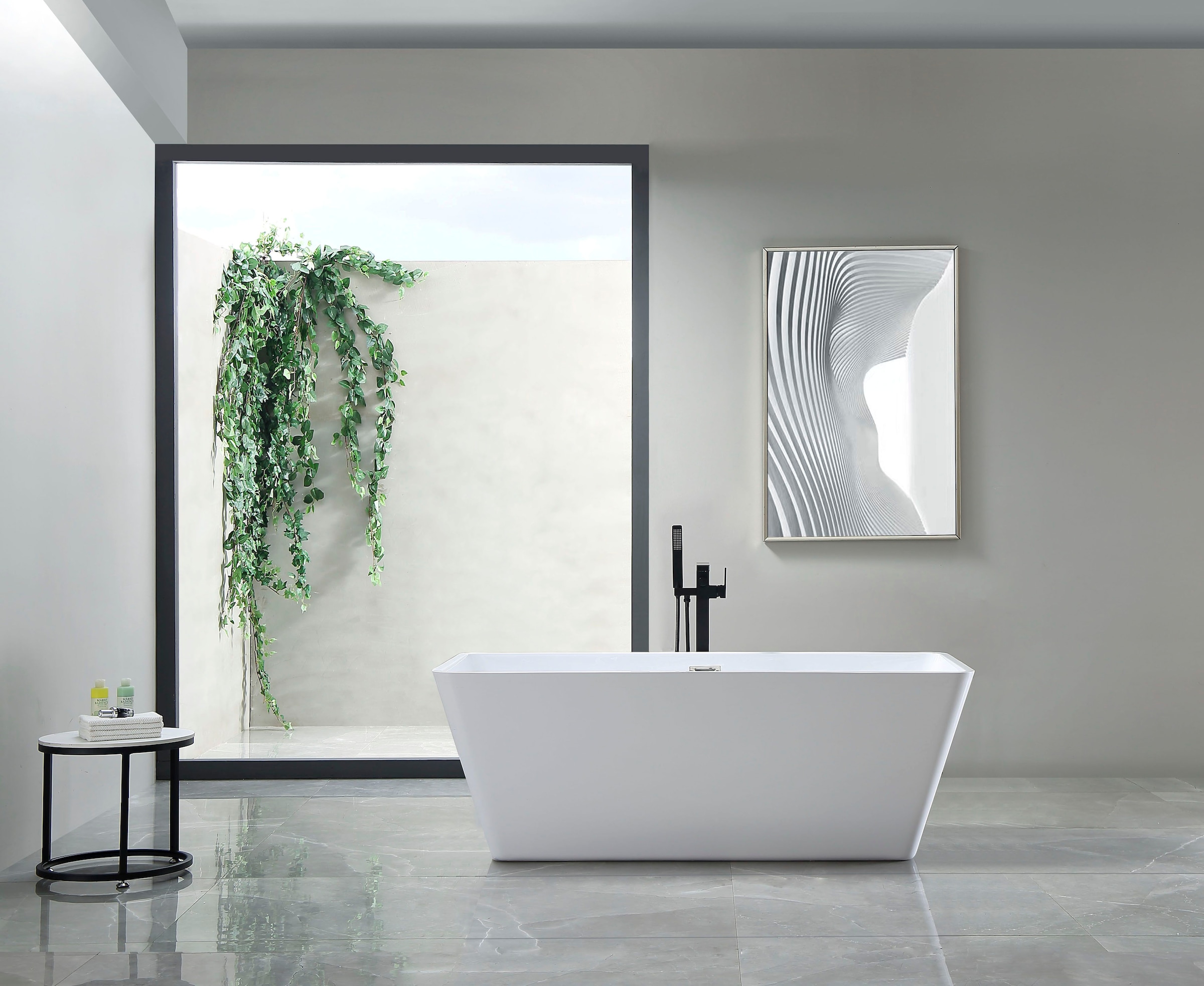 welltime Badewanne »Sagres« Höhe 60 cm mit Ablaufstöpsel | verstellbare Füsse | Überlauf Freistehend, 170x74x60 (LxBxH), Sanitäracryl, mit Pop Up Ventil