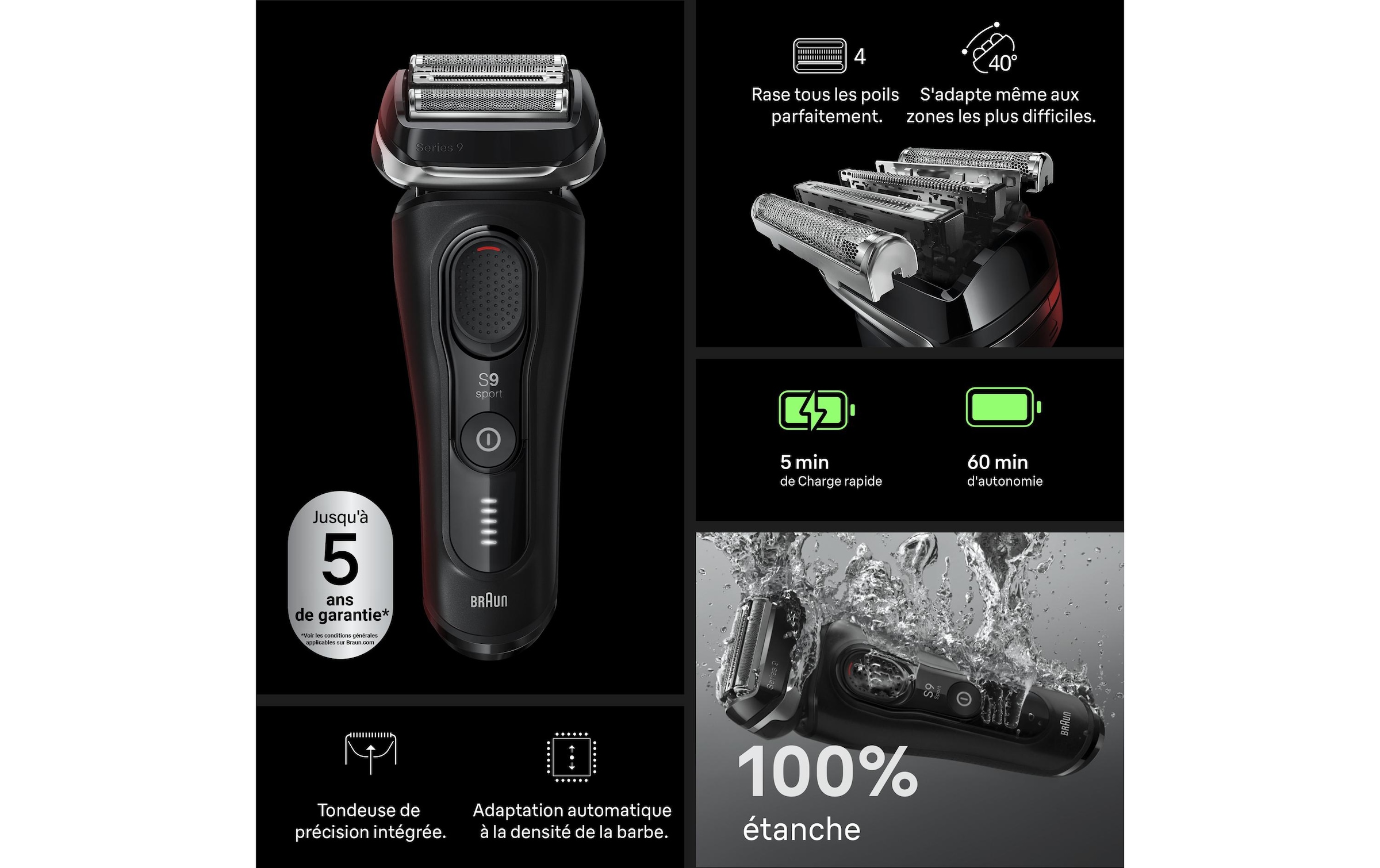 Braun Rasoirs électriques »Herrenrasierer Series 9 Sport«