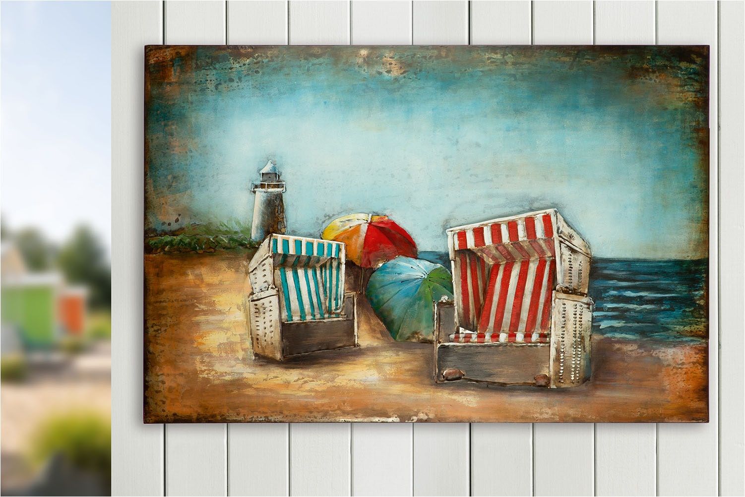 GILDE Tableau sur toile »Bild Strandkorb« 1 cuis tlg.