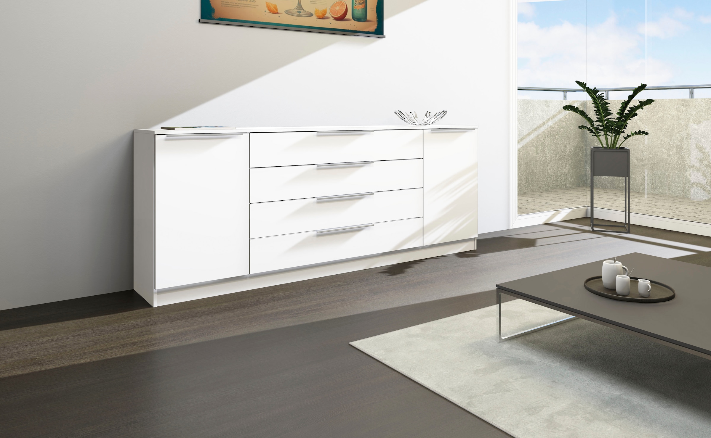 borchardt Möbel Kommode »Oliva« Breite 200 cm, mit 4 Schubkästen