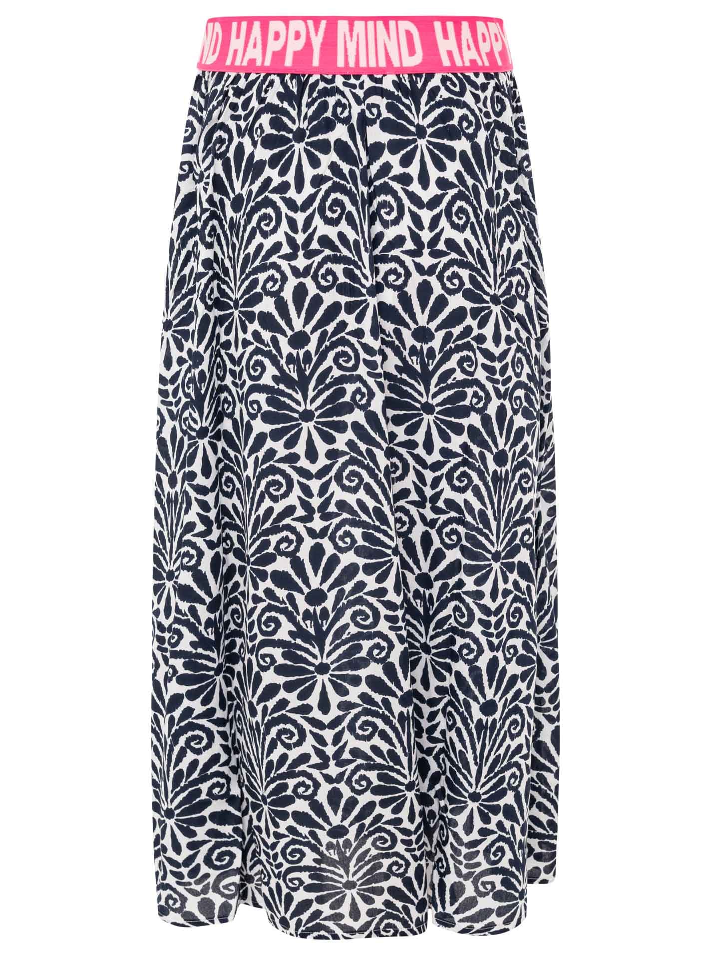 Zwillingsherz Maxi jupe »"Geometric Flowers"« Florales Muster, Gummizug mit Schrift, leichtes Material, knöchellang