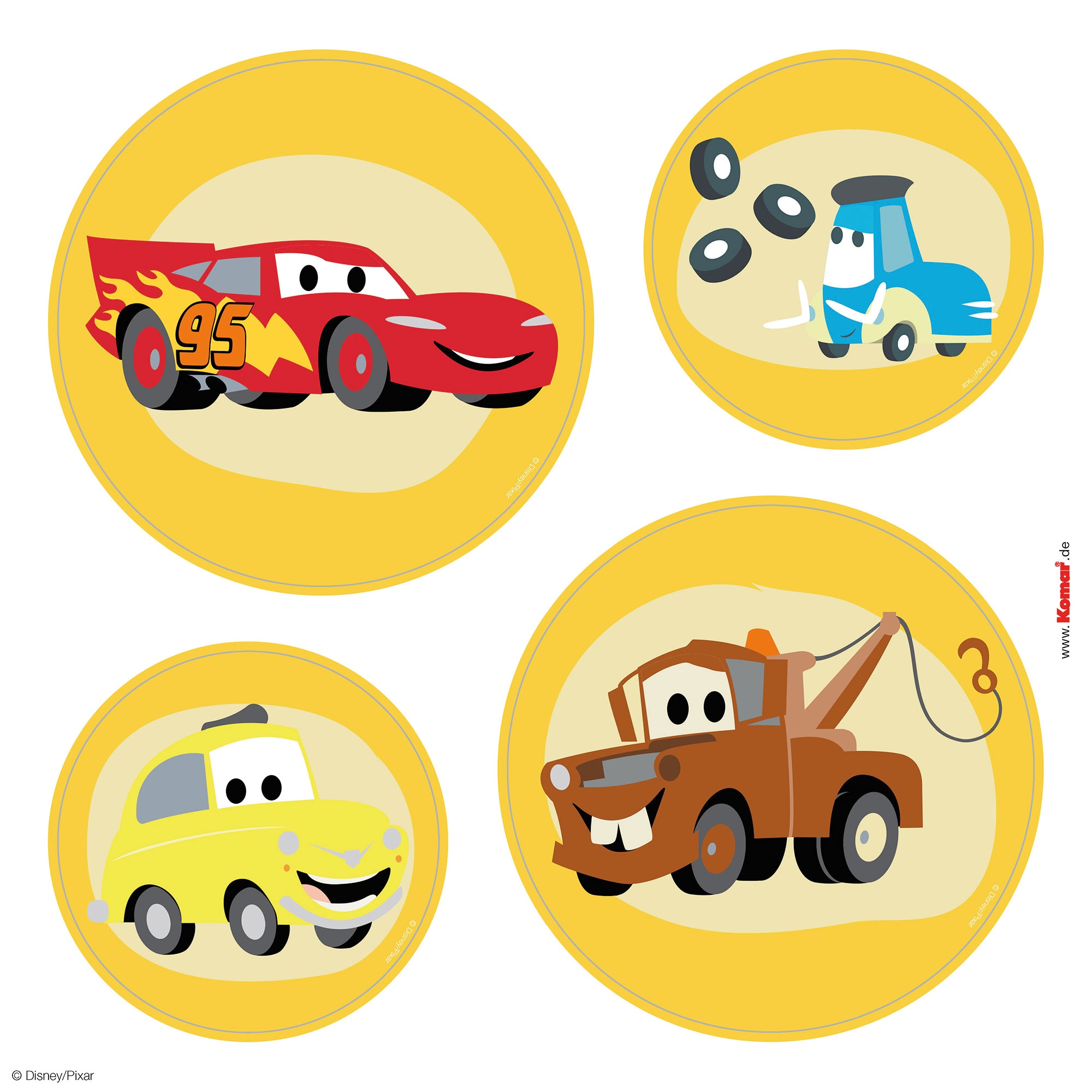 Komar Fensterbild »Fenstersticker - Cars Ka-Chow - Grösse 30 x 30 cm« 35 x 30 cm, 2 Bogen