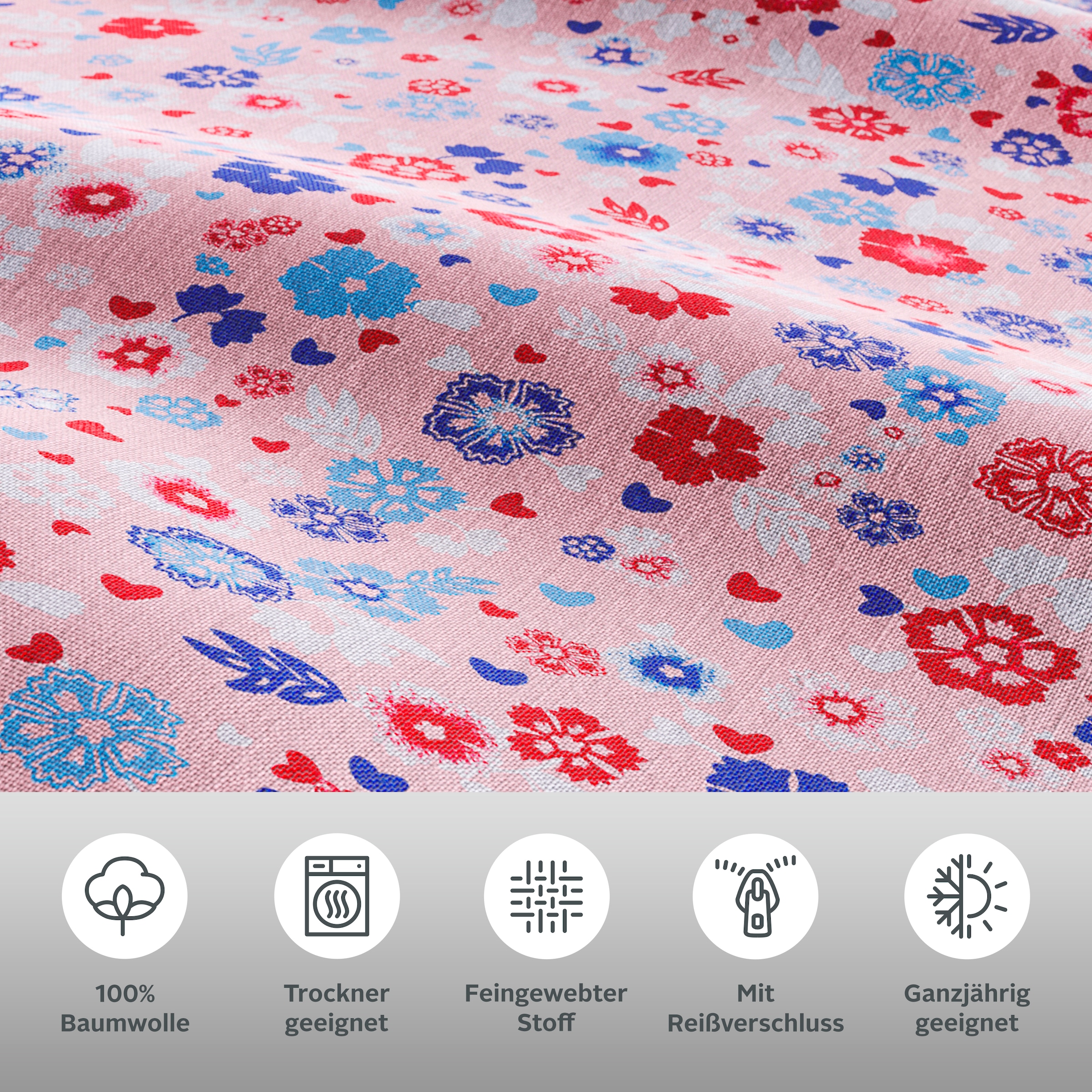 my home Bettwäsche »Mariby« 2 Stk. tlg. mit feinem Blümchen Design, skandinavisch, romantische Bettwäsche