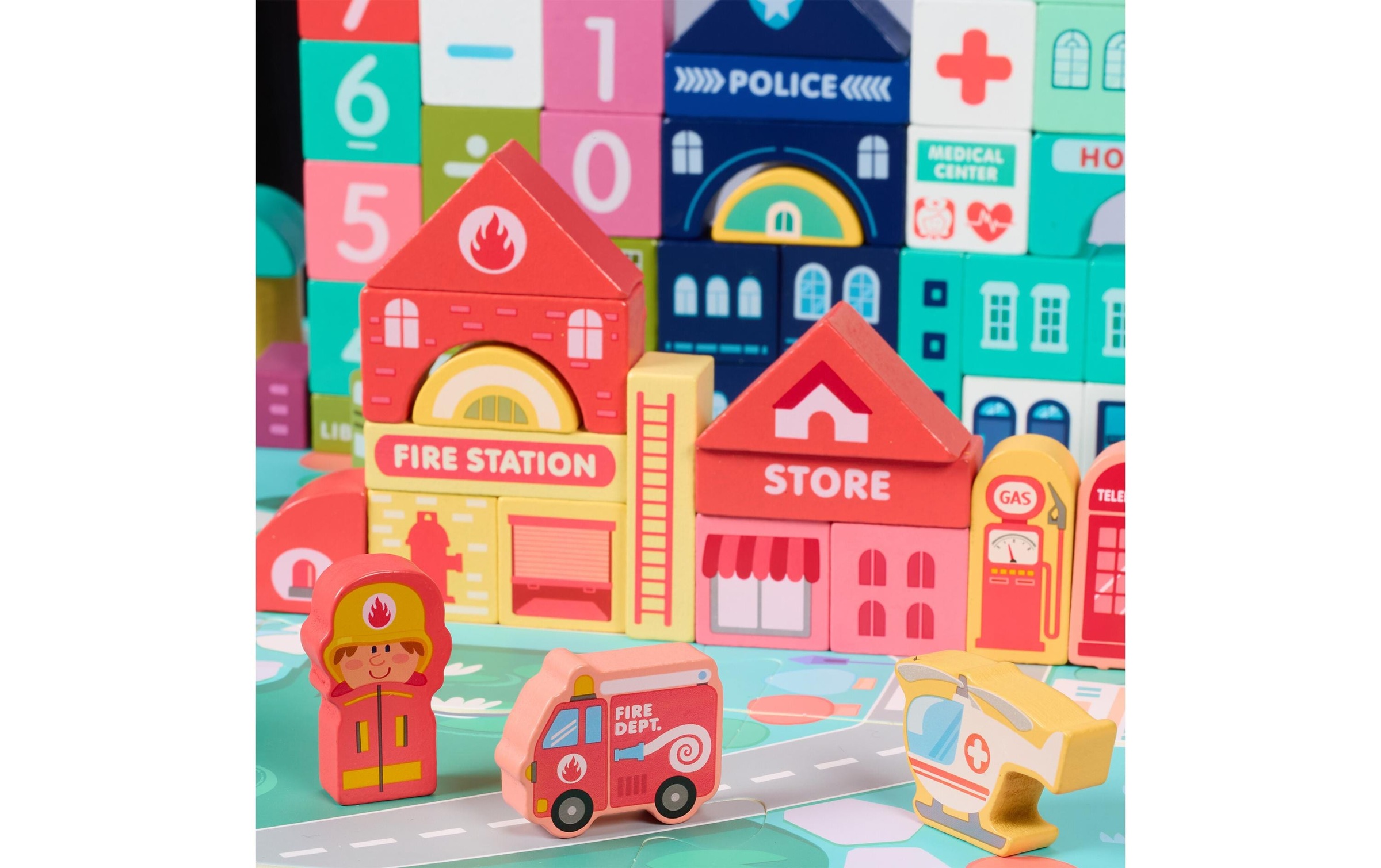 relaxdays Briques de jeu »Stadt im Set«