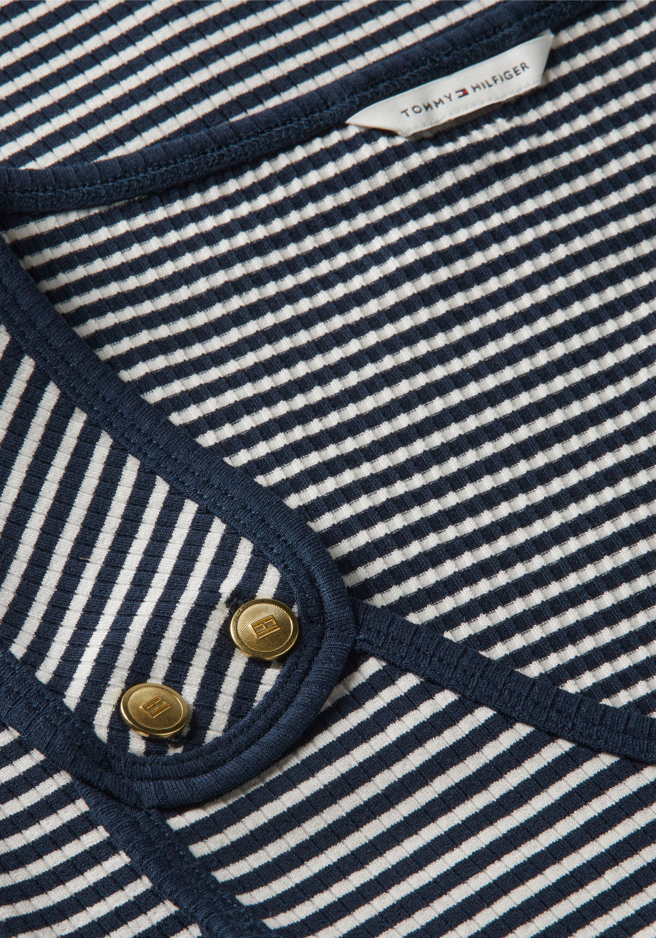 Tommy Hilfiger Débardeur »GOLD BUTTON U-NK TANK« Mélange viscose, boutons dorés