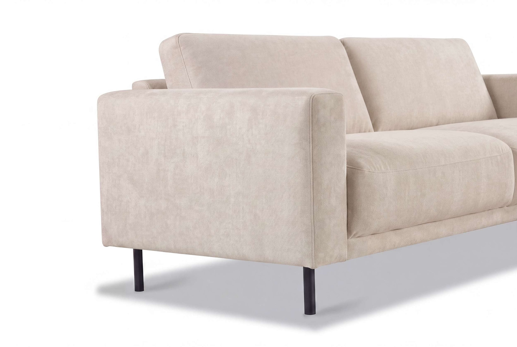 GOODproduct Schlafsofa »Sveeva, 3 Sitzer, Liegefläche 135x190 cm, schwarze Metallfüsse« langlebiger Strukturstoff, mit Wellenunterfederung, viele Farben