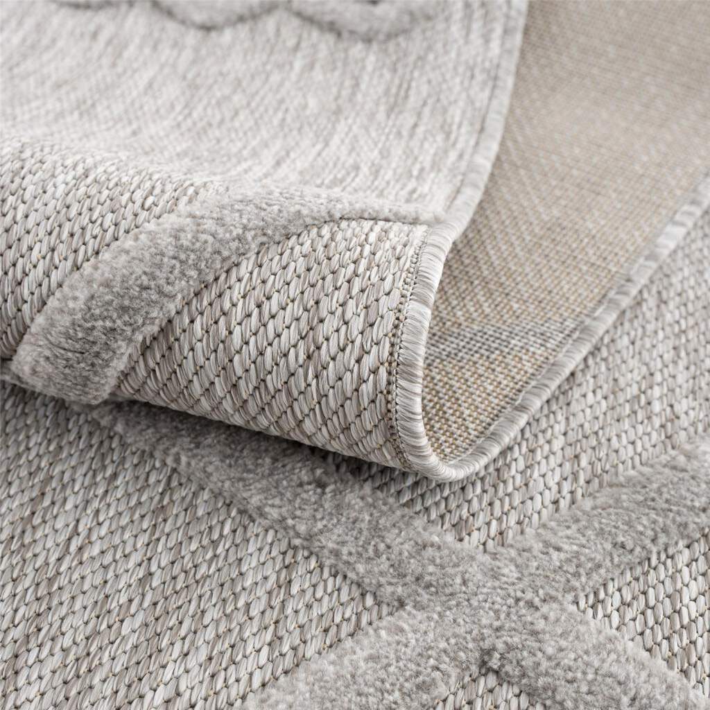 Carpet City Teppich »In-& Outdoorteppich Santorini 58578, 3D-Effekt, Raute-Optik« rechteckig 5 mm Höhe Wetterfest & UV-beständig für Terrasse, Balkon, Küche, Flur