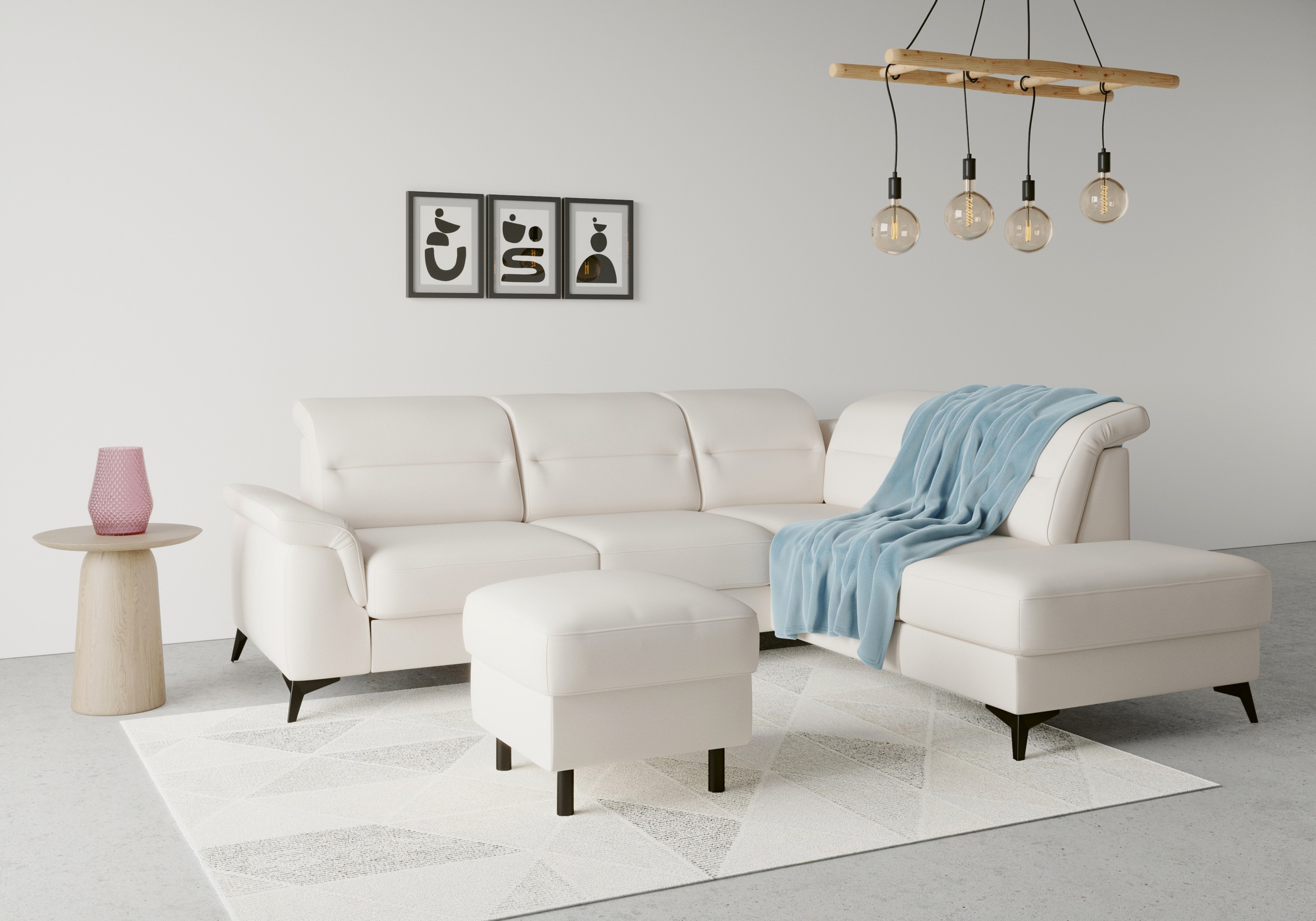 sit&more Canapé d'angle »Sinatra L-Form« mit Ottomane, optional mit Kopfteilverstellung und Armteilfunktion