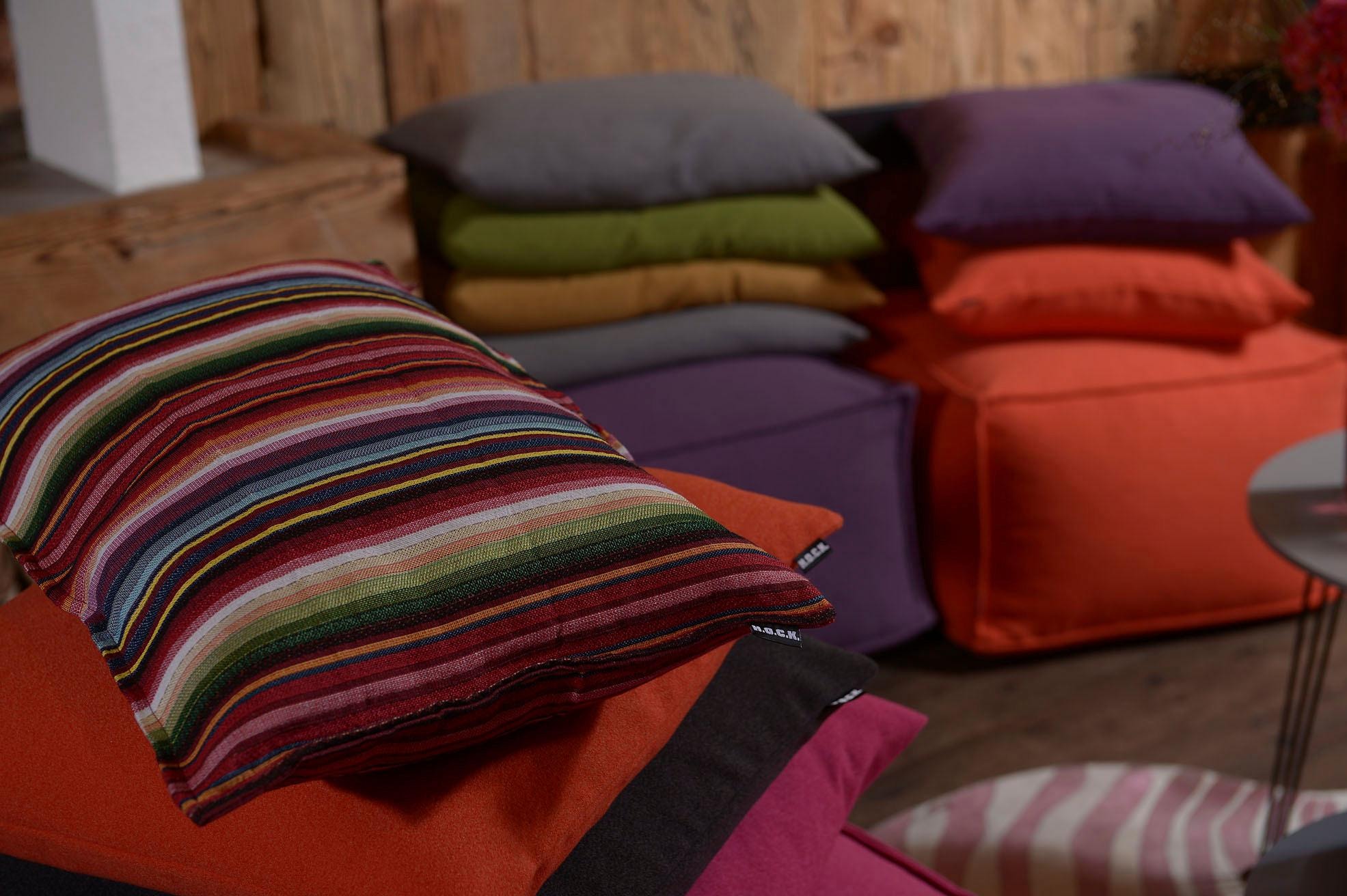 H.O.C.K. Dekokissen »Blondie« mit bunten Streifen, Kissenhülle mit Füllung, 1 Stück