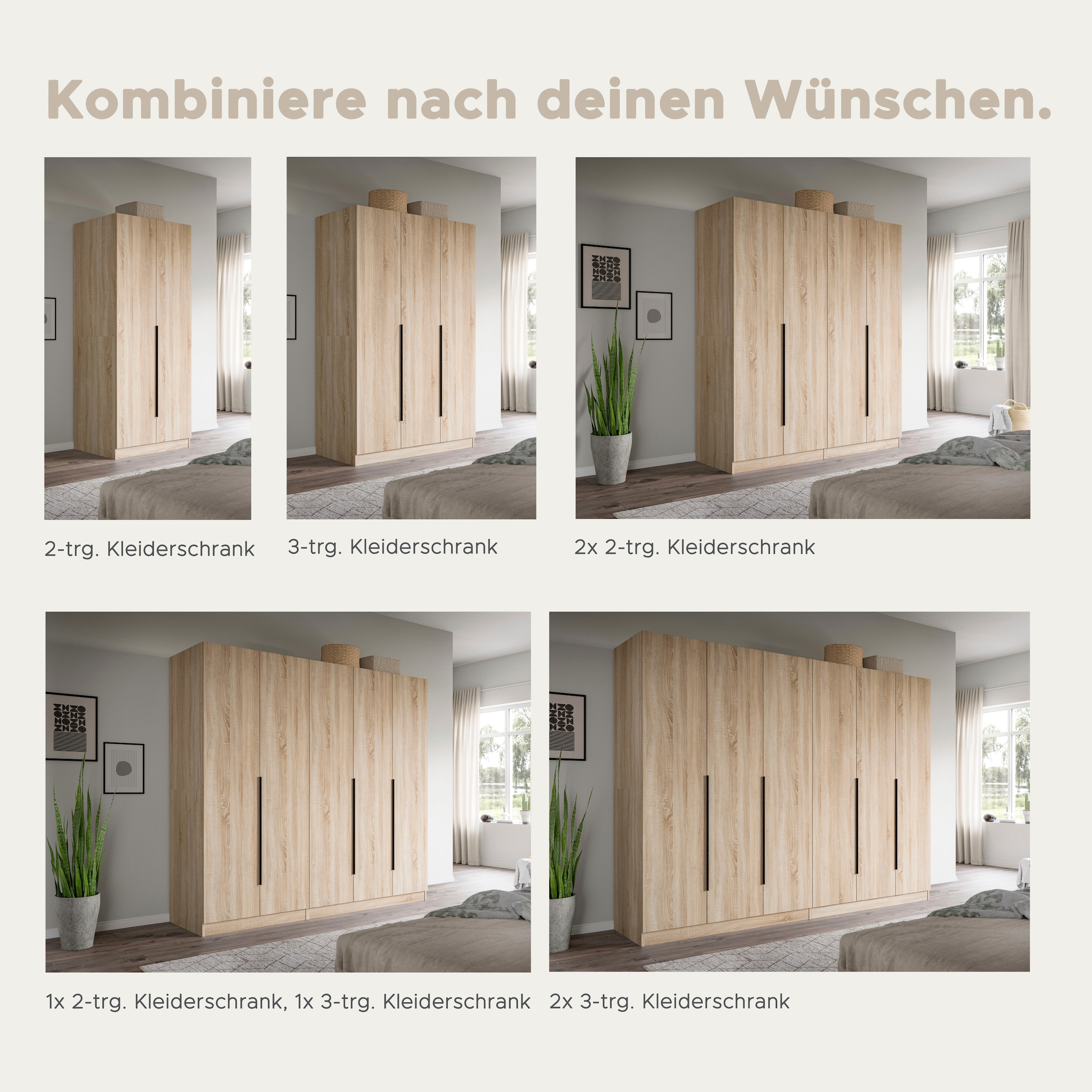 Home affaire Set d'armoires »Skarde moderner Kleiderschrank Schlafzimmerschrank« wähle deine beste Schrank Kombination, 1 cuis tlg.