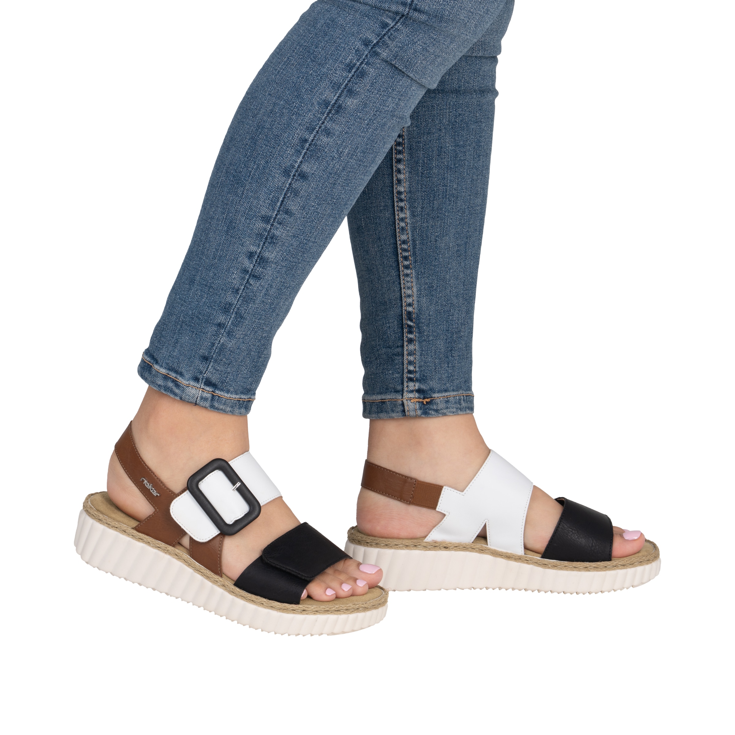 Rieker  chaussure d'été, sandale, talon compensé, forme confortable