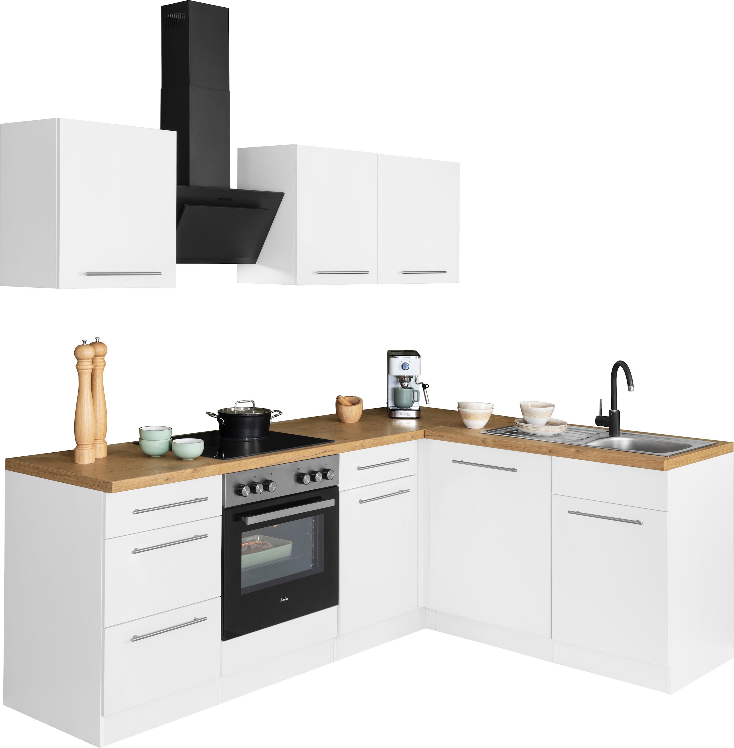 wiho Küchen Cuisine d'angle »Unna« ohne E-Geräte, Stellbreite 220 x 170 cm