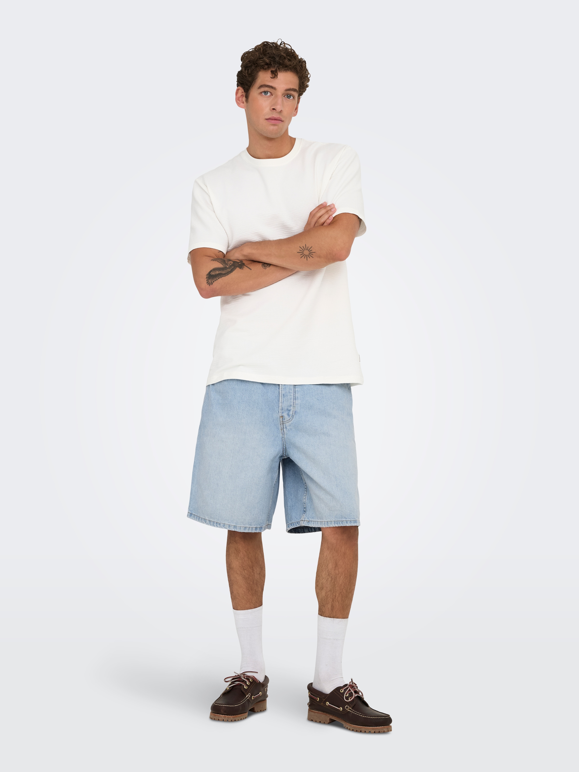 ONLY & SONS Jeansshorts »ONSFADE LB 3155 TAI DNM SHORTS NOOS« Baumwolle, loose fit