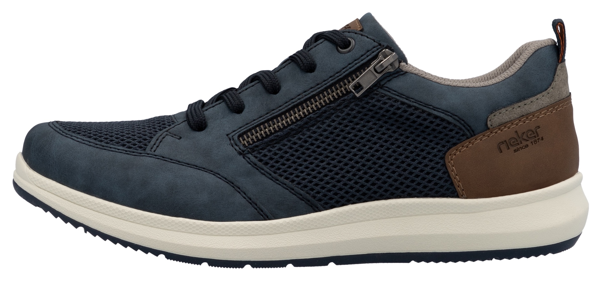 Rieker Sneakers  , chaussure basse, chaussure de loisir, chaussure à lacets avec fermeture éclair latérale