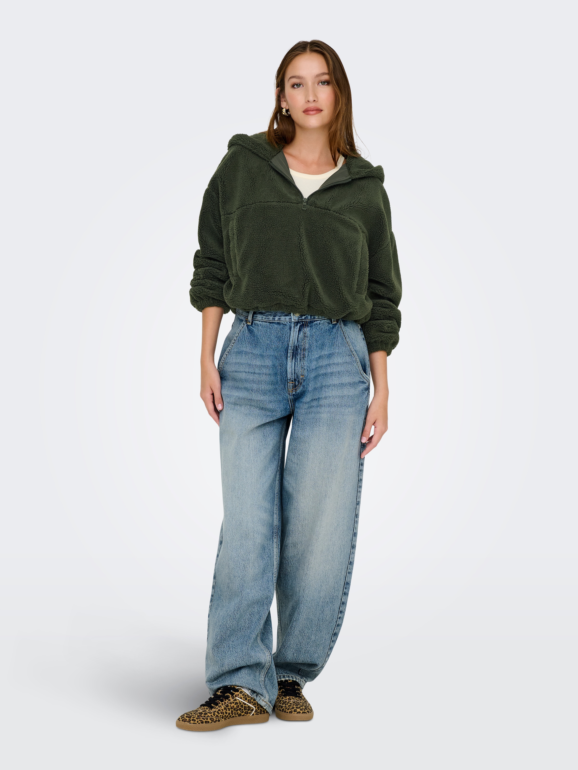 ONLY Fleecejacke »ONLSIENA TEDDY ANORAK LIFE CC OTW« mit Kapuze